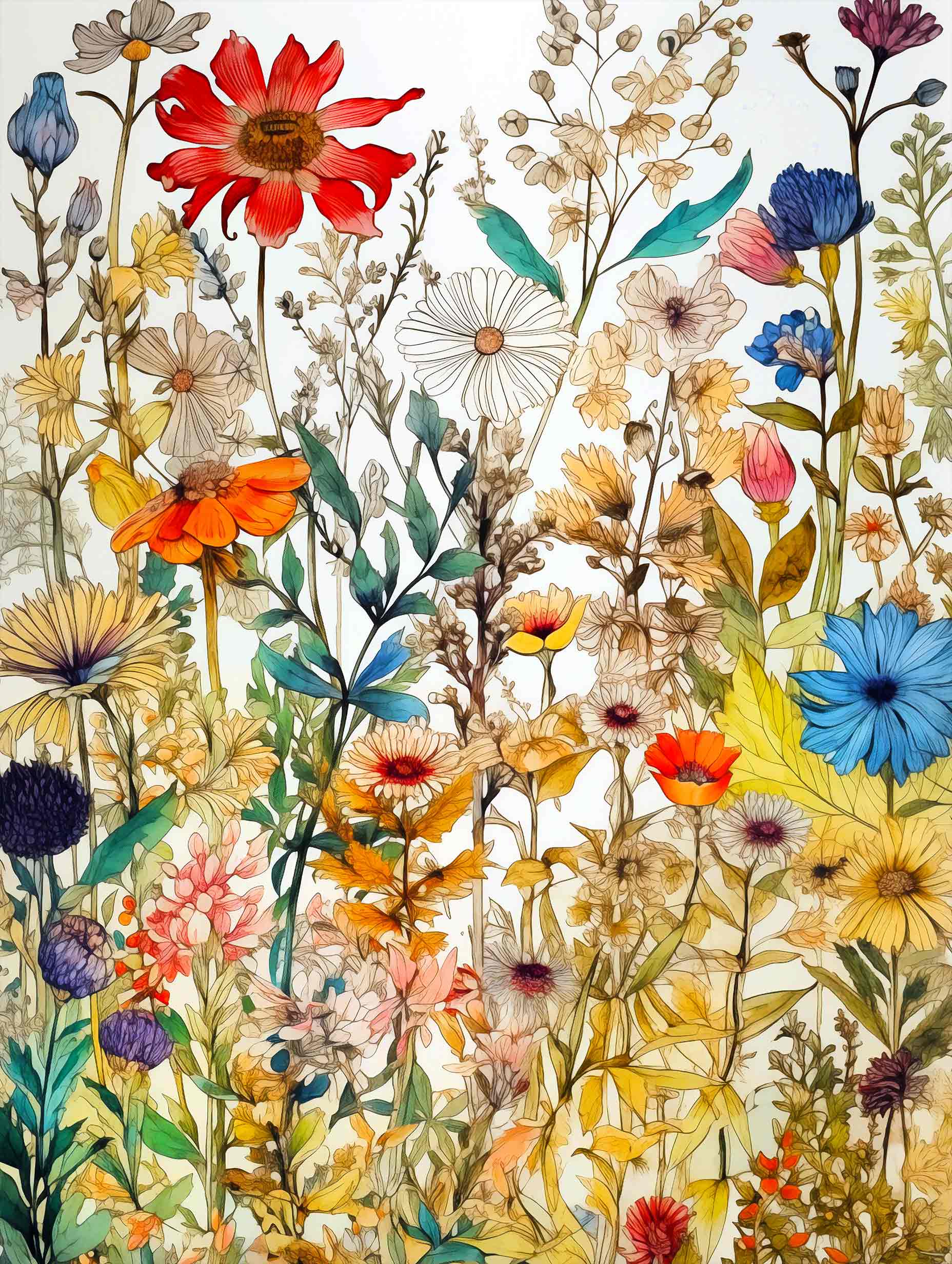 Justyna Jaszke - Wildflower Meadow Evergreen flowers Poster No 5