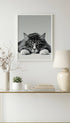 Maine Coon Cat Black and White Poster Mockup
