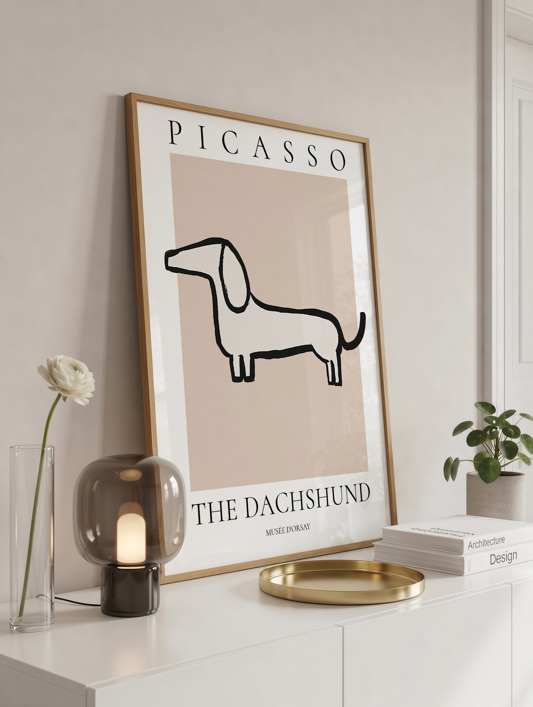 Picasso Dachshund Animal Poster Mockup