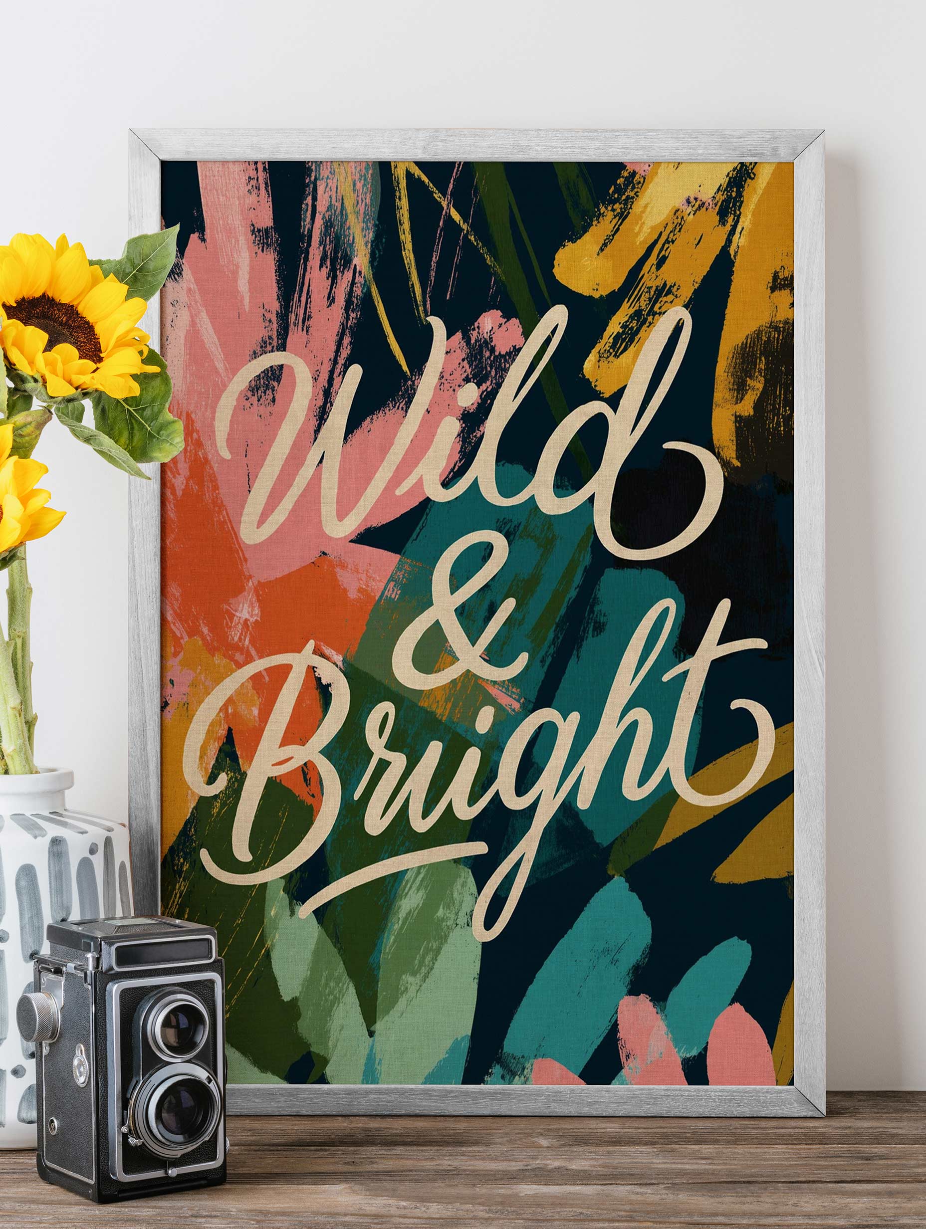 Wild & Bright Typography Poster Mockup