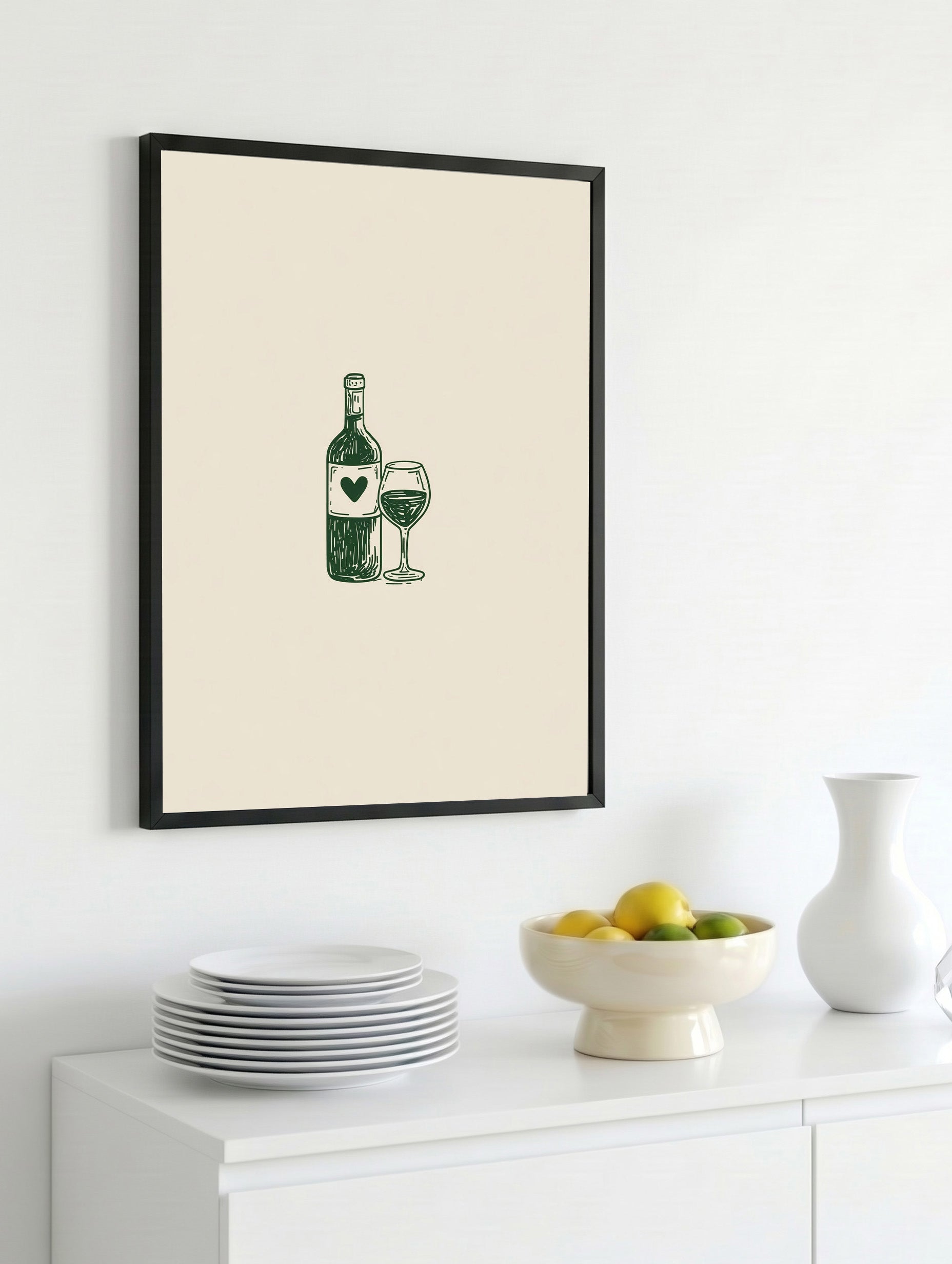 Wine is Love Minimal Artwork Mockup