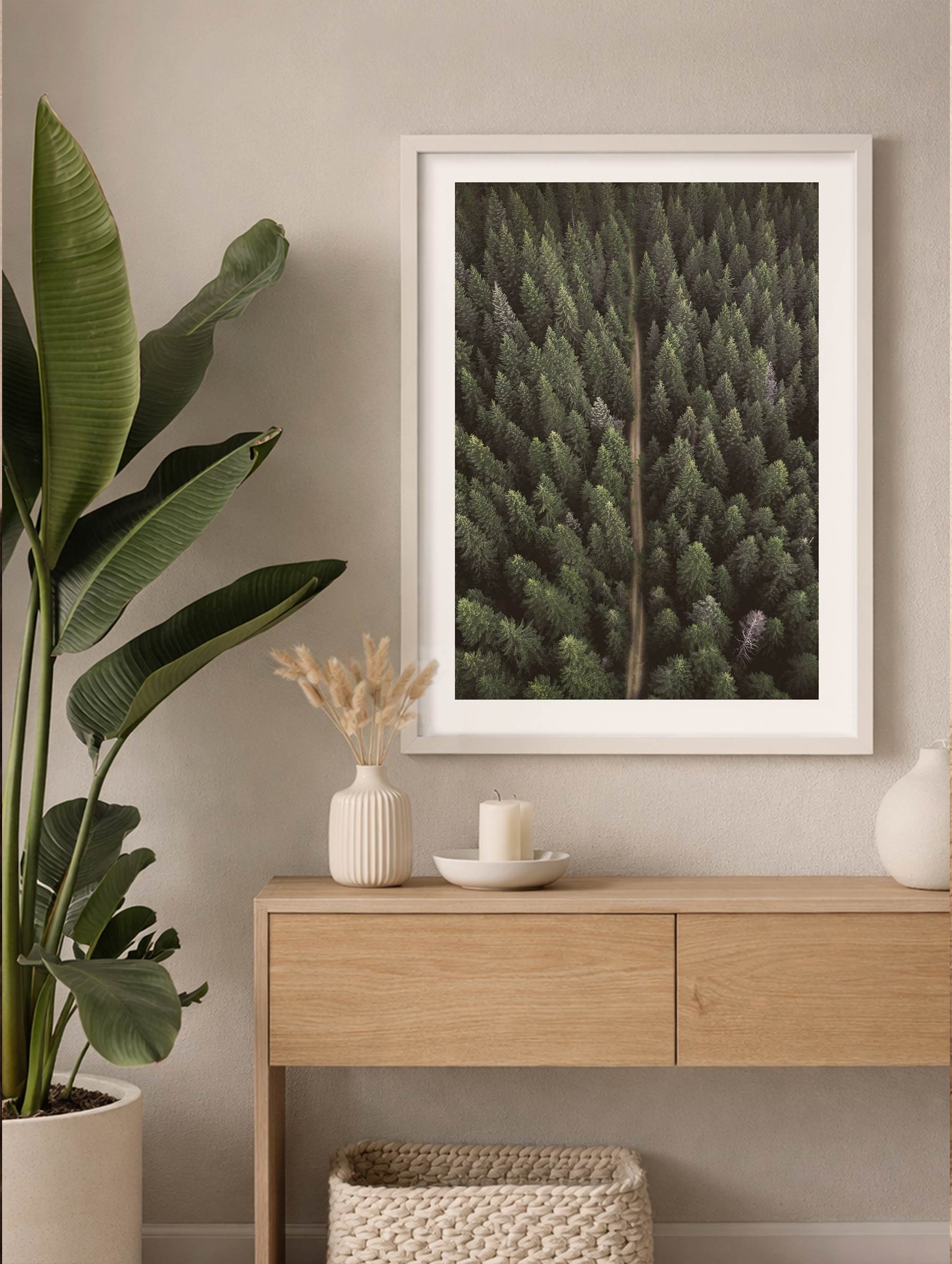 Forest With Dirt Road Poster Mockup