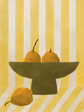 Elena Ristova - Fruit Bowl on Yellow Stripes Poster