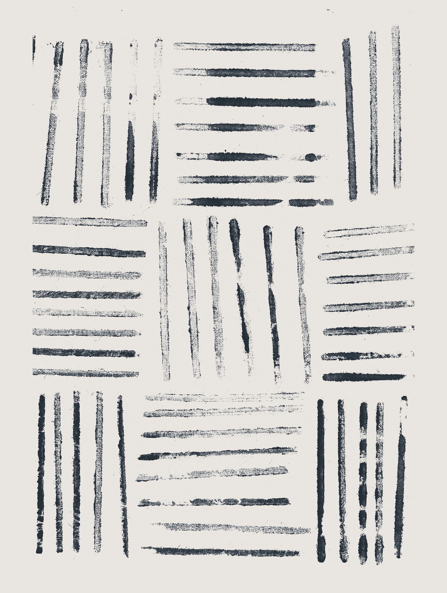 Black Brush Strokes Abstract Art Print