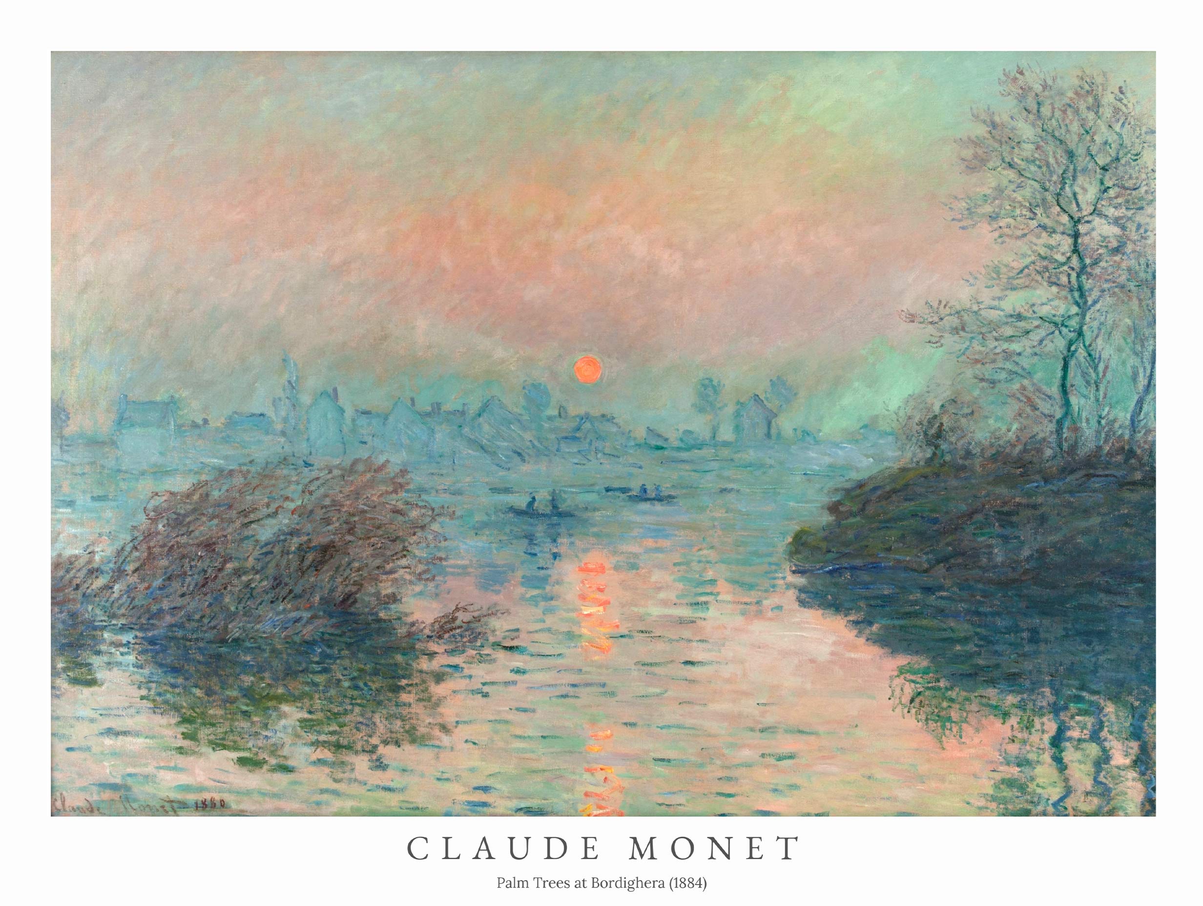Sunset on the Seine at Lavacourt No. 2 - Claude Monet