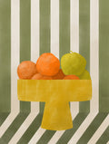 Elena Ristova - Fruit Bowl on Green Stripes Poster
