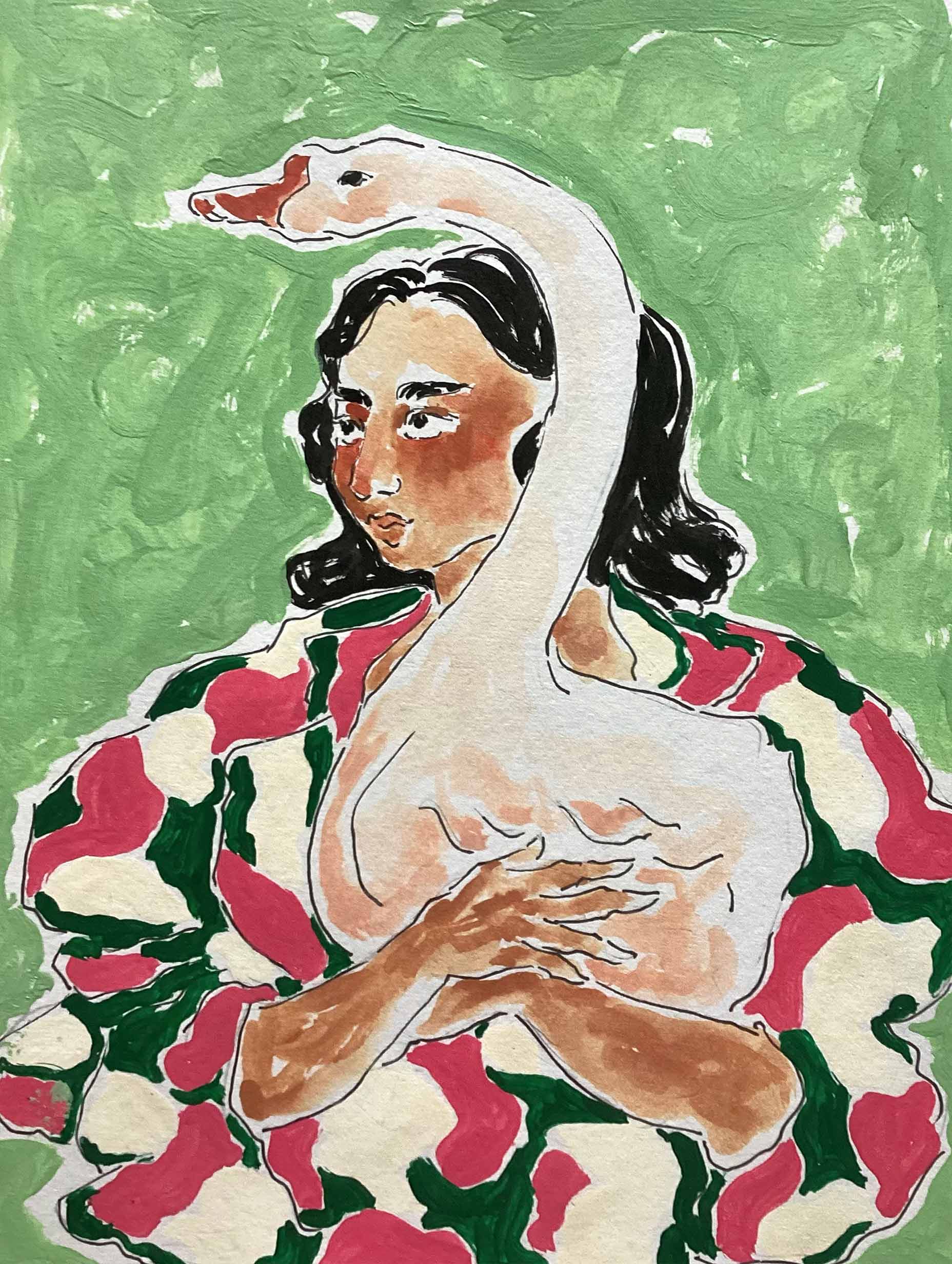 Rushati Chowdhury - Girl With Goose Poster