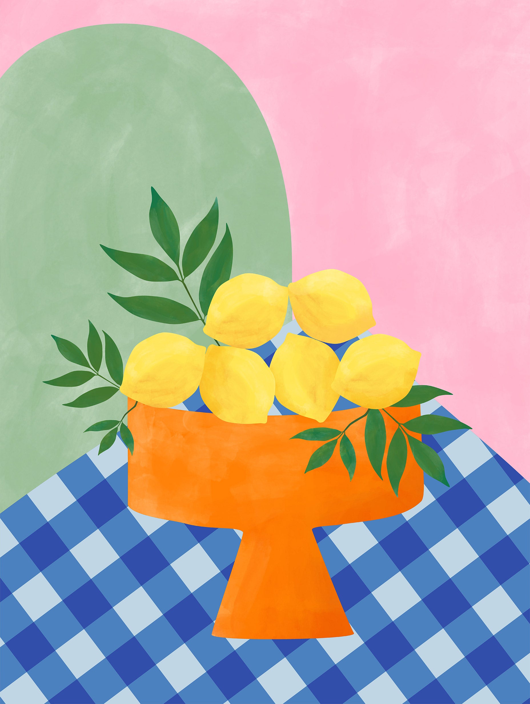Elena Ristova - Yellow Lemons with Green Leaves Poster