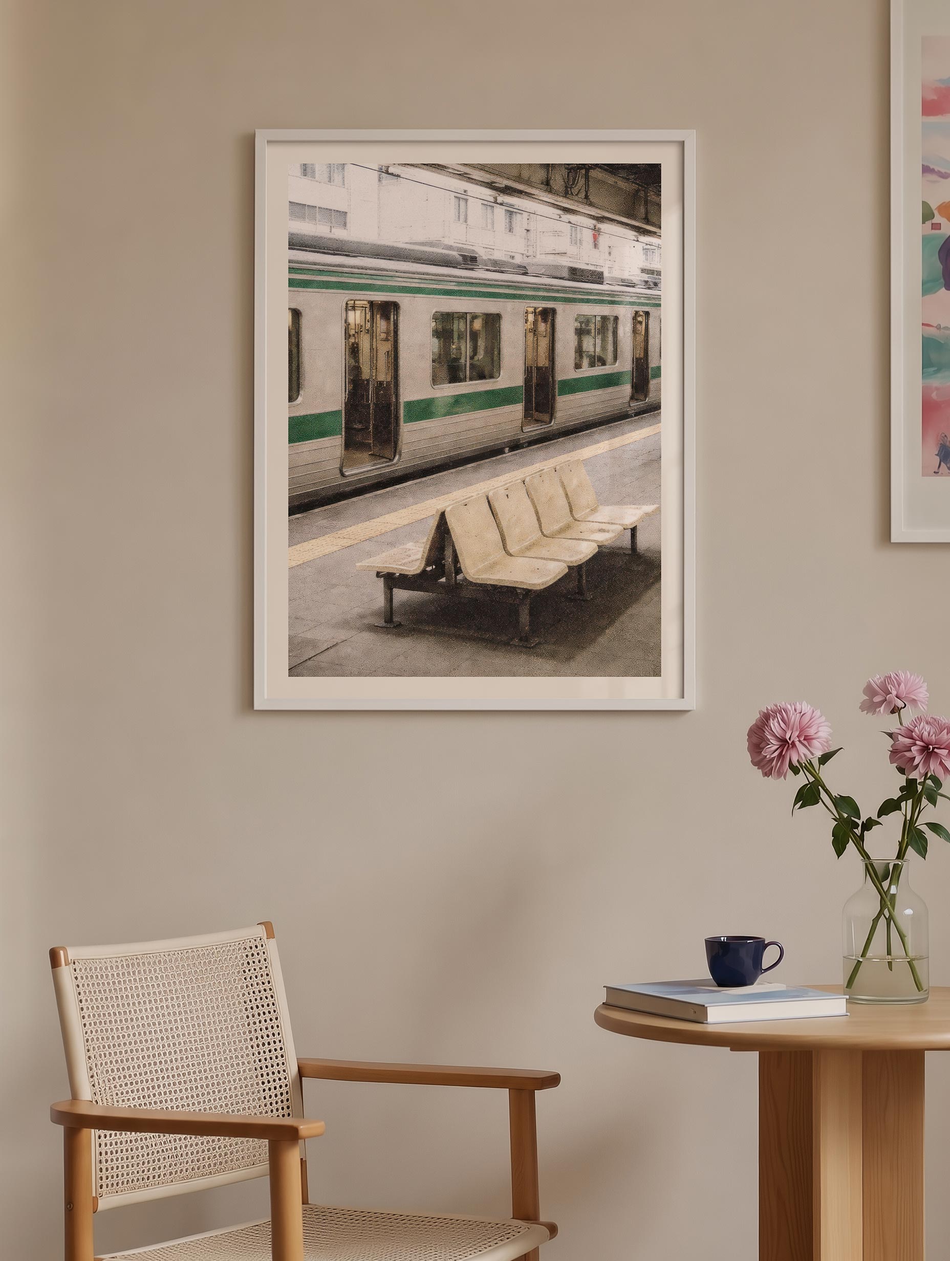 Tokyo Railway Platform Vintage Poster Mockup