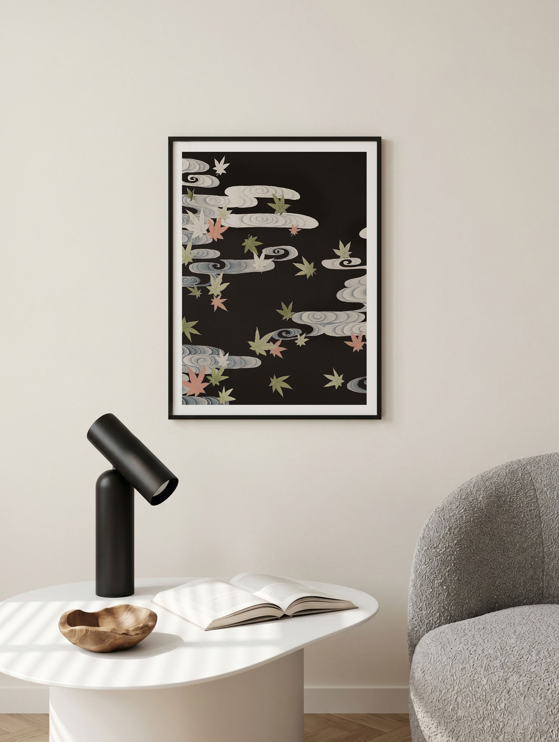 Susoshiki med lønneblader i Tatsuta-elven-plakat