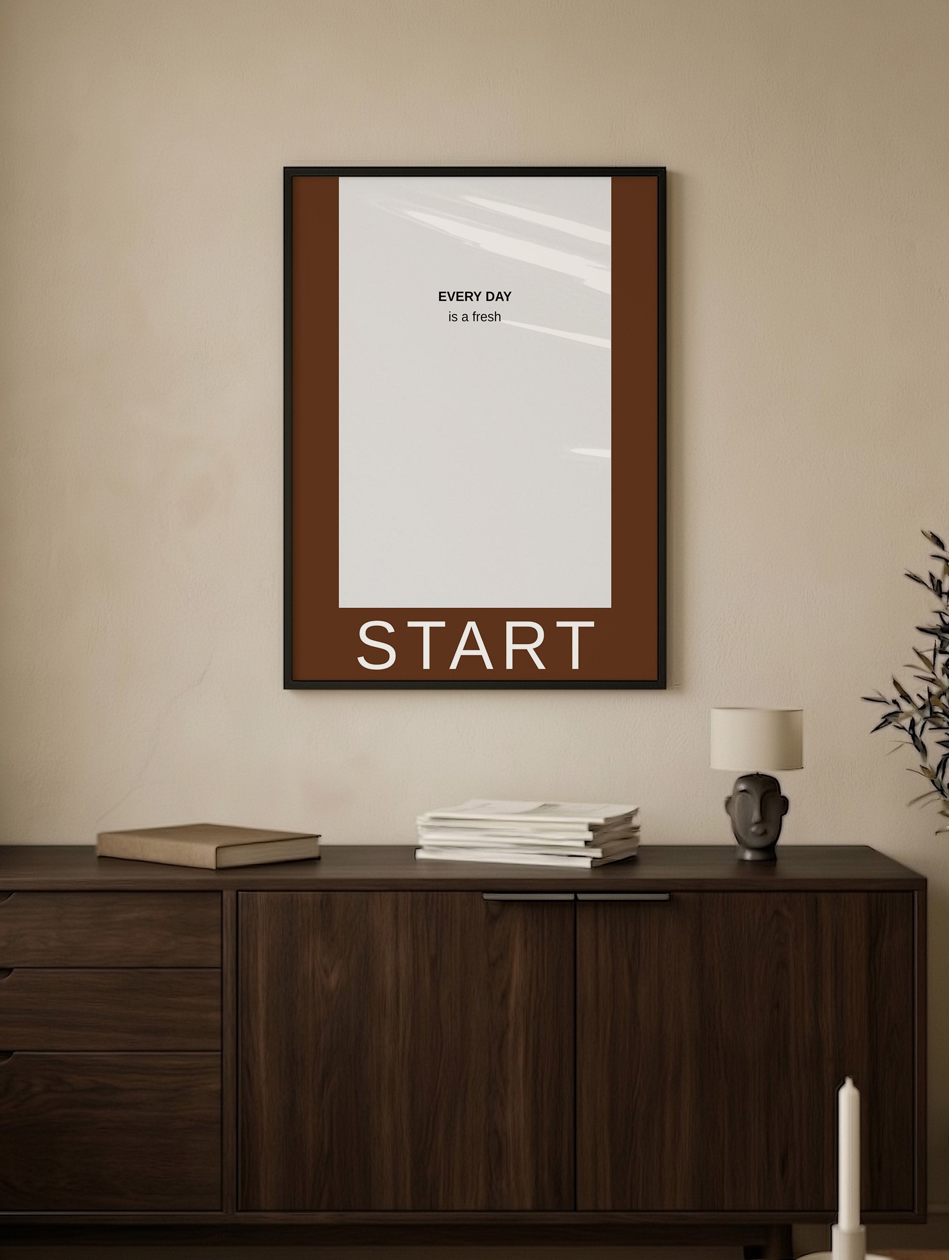 Fresh Start Minimalist Motivational Poster Mockup