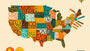 Jazzberry Blue - United-States-Map Poster