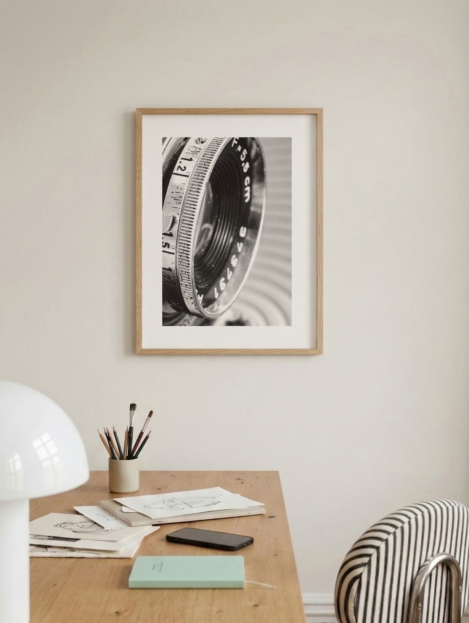 Plakat med vintage kameralinser