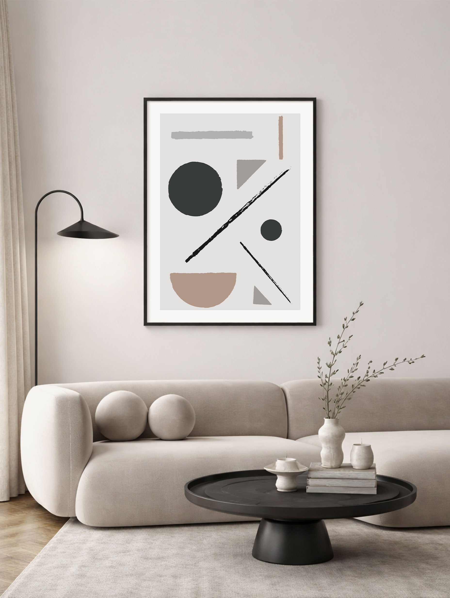 Geometric Shapes Abstract Art Print Mockup