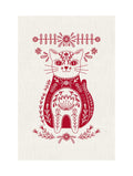 Alexendra Weise - Red Folk Cat Poster