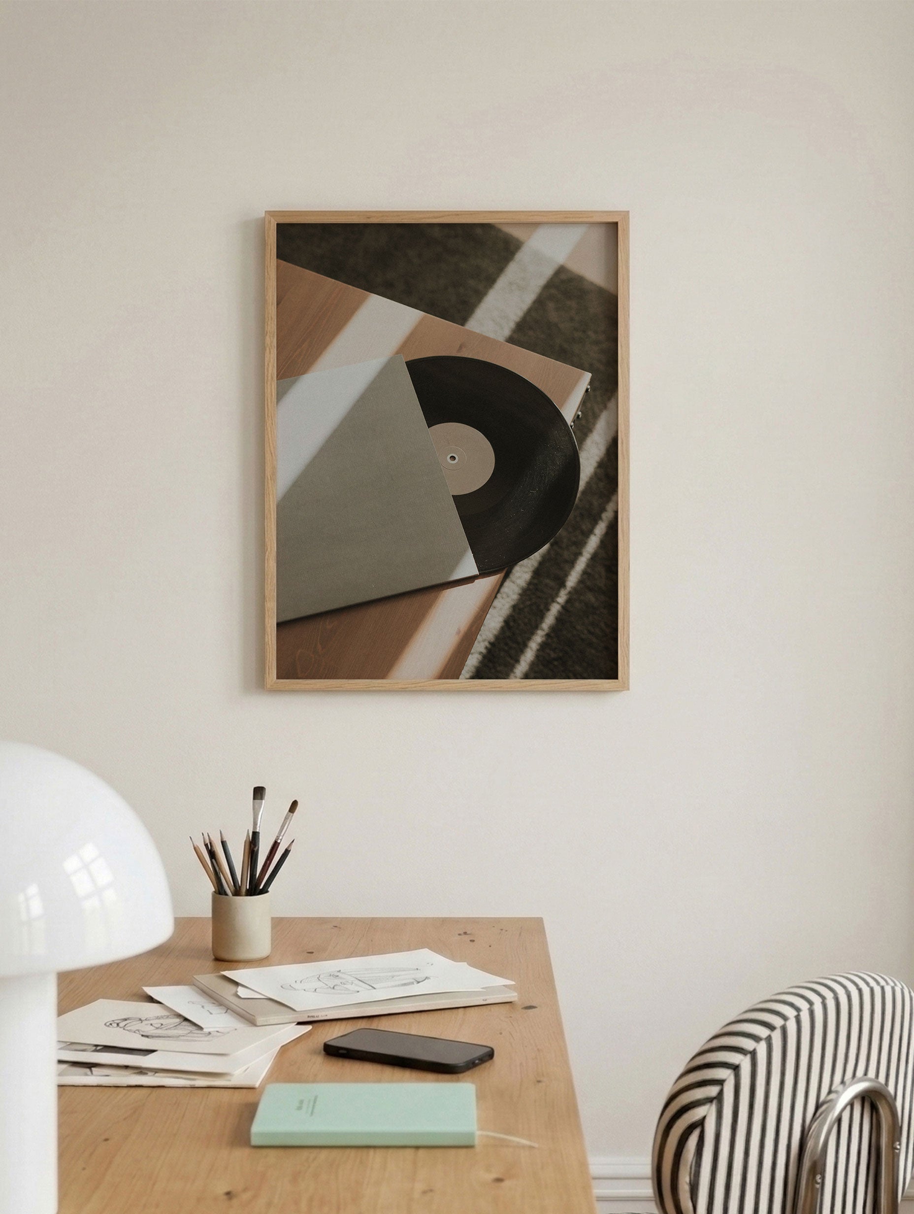 Svart vinylplateplakat