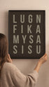 Lugn Fika Mysa Sisu Typography Poster Mockup