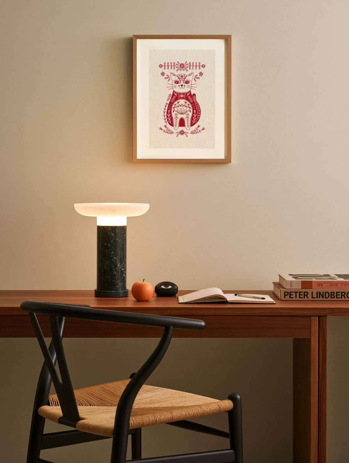 Alexendra Weise - Red Folk Cat Poster