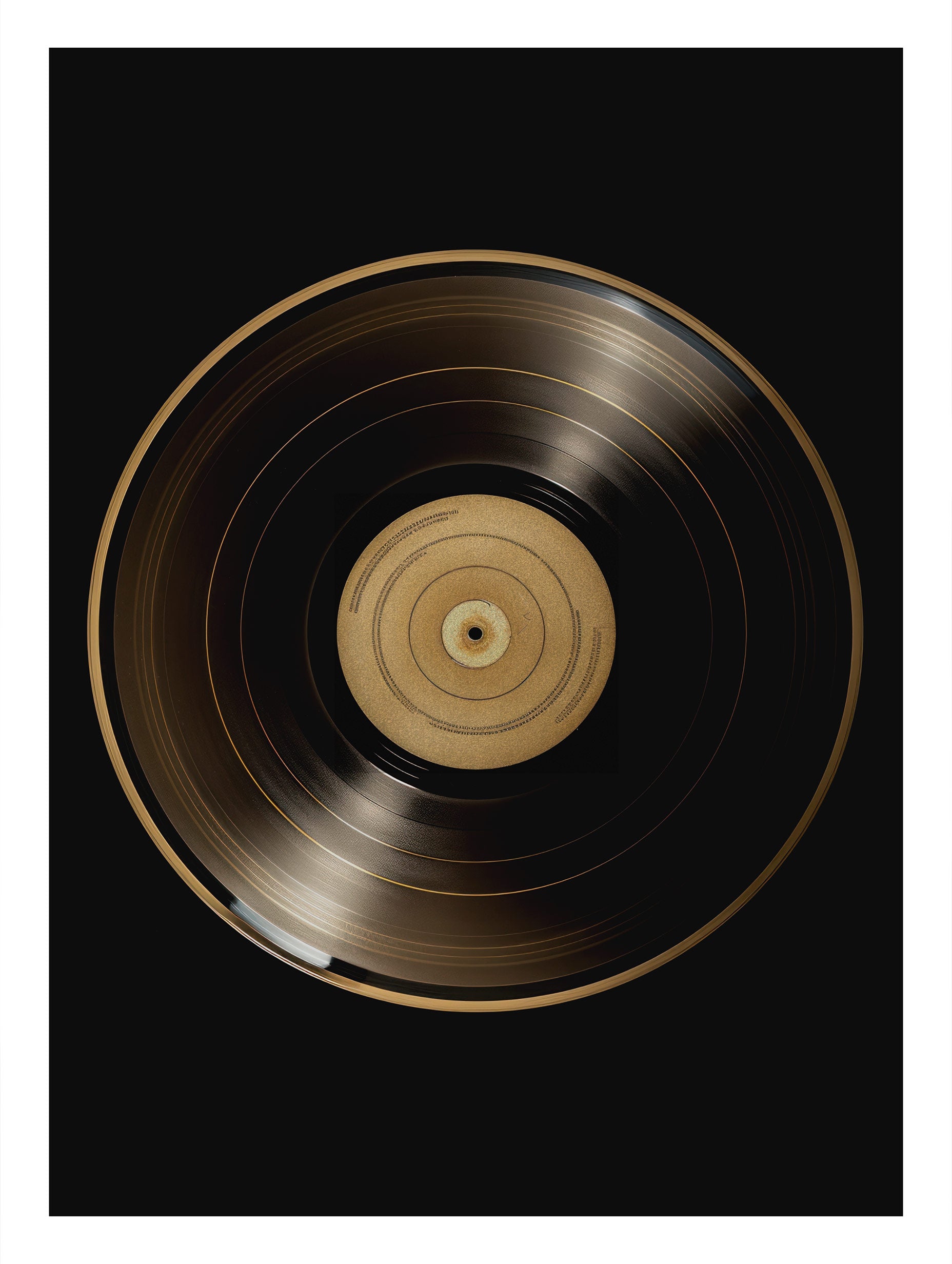 Gold Vinyl Record Retro Wall Art
