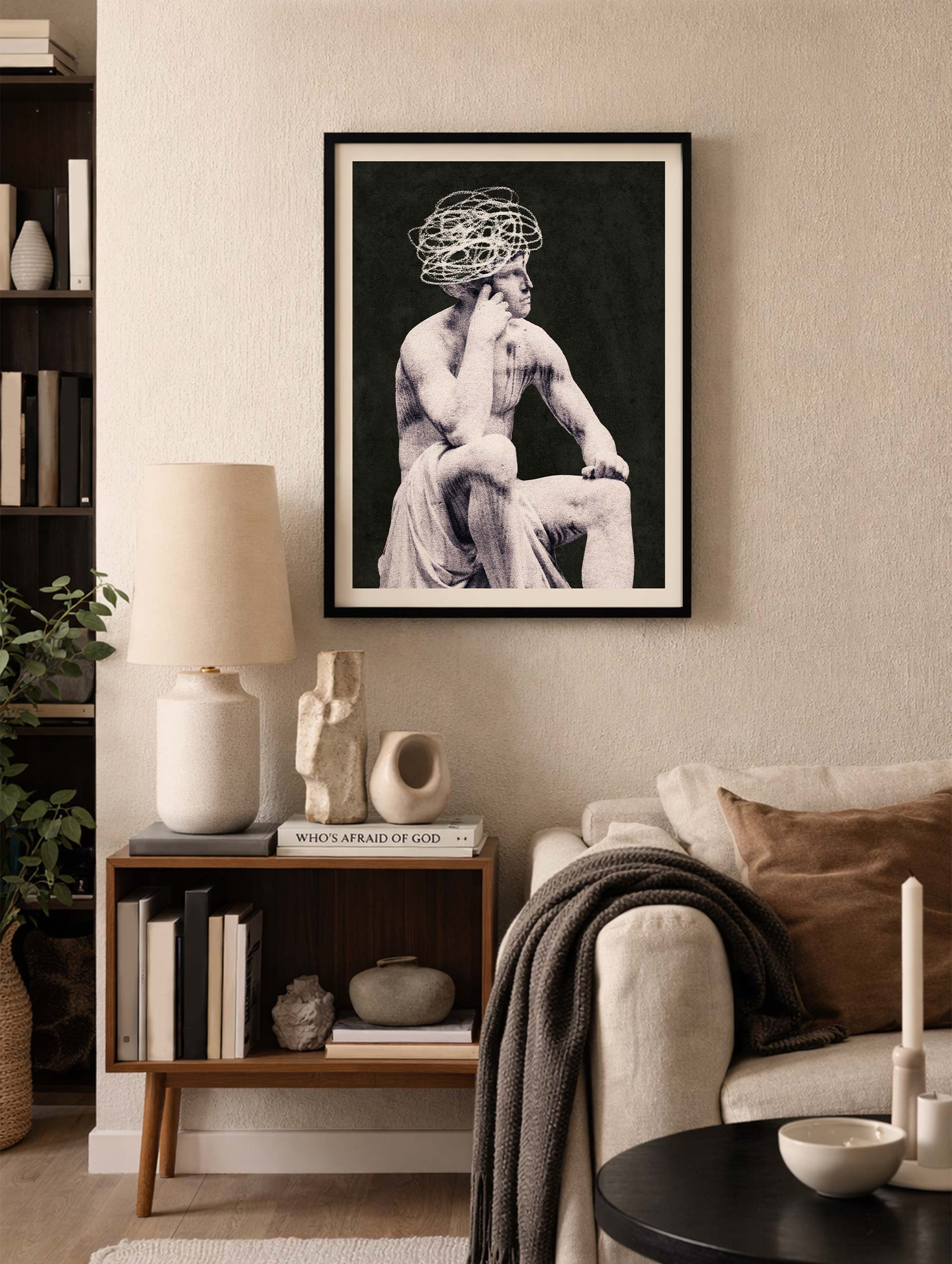 The Thinker Auguste Rodin Art Print Mockup
