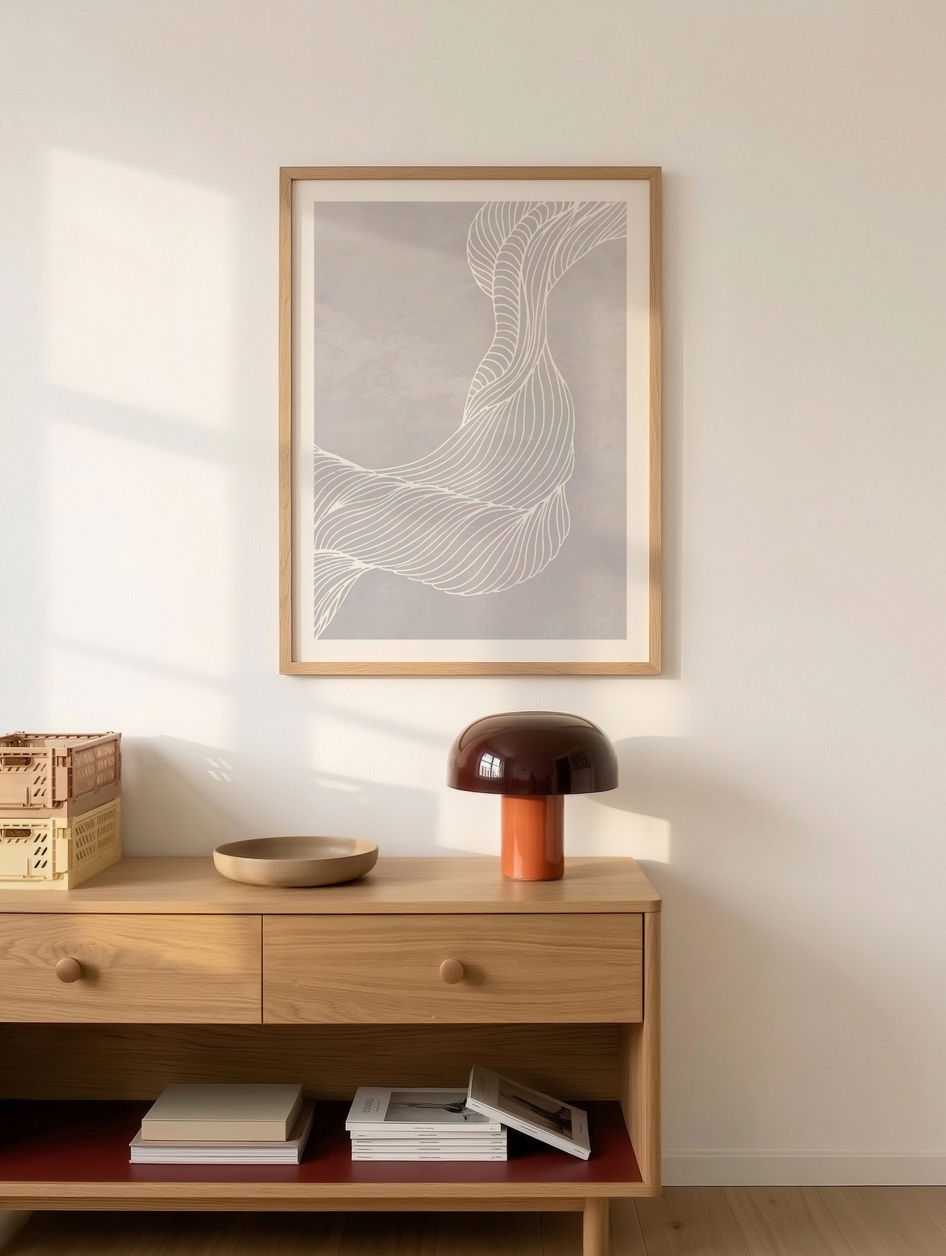 Abstract Line Wave Poster No 2 Mockup