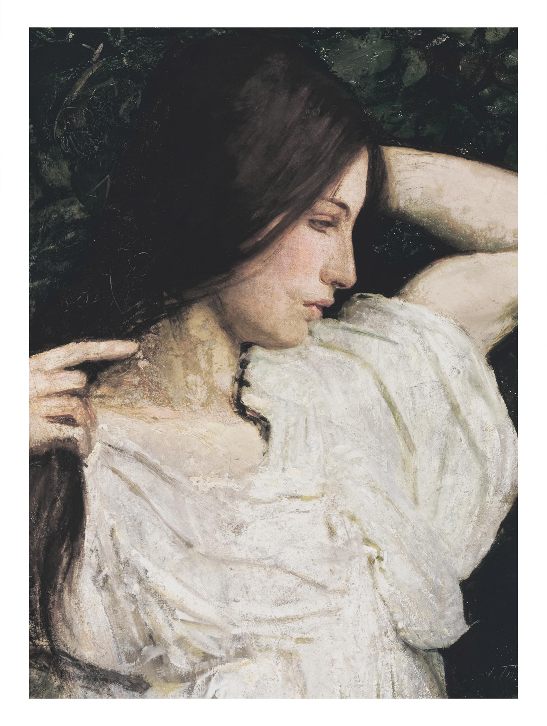 Girl Arranging Her Hair Abbott Handerson Thayer Art Print