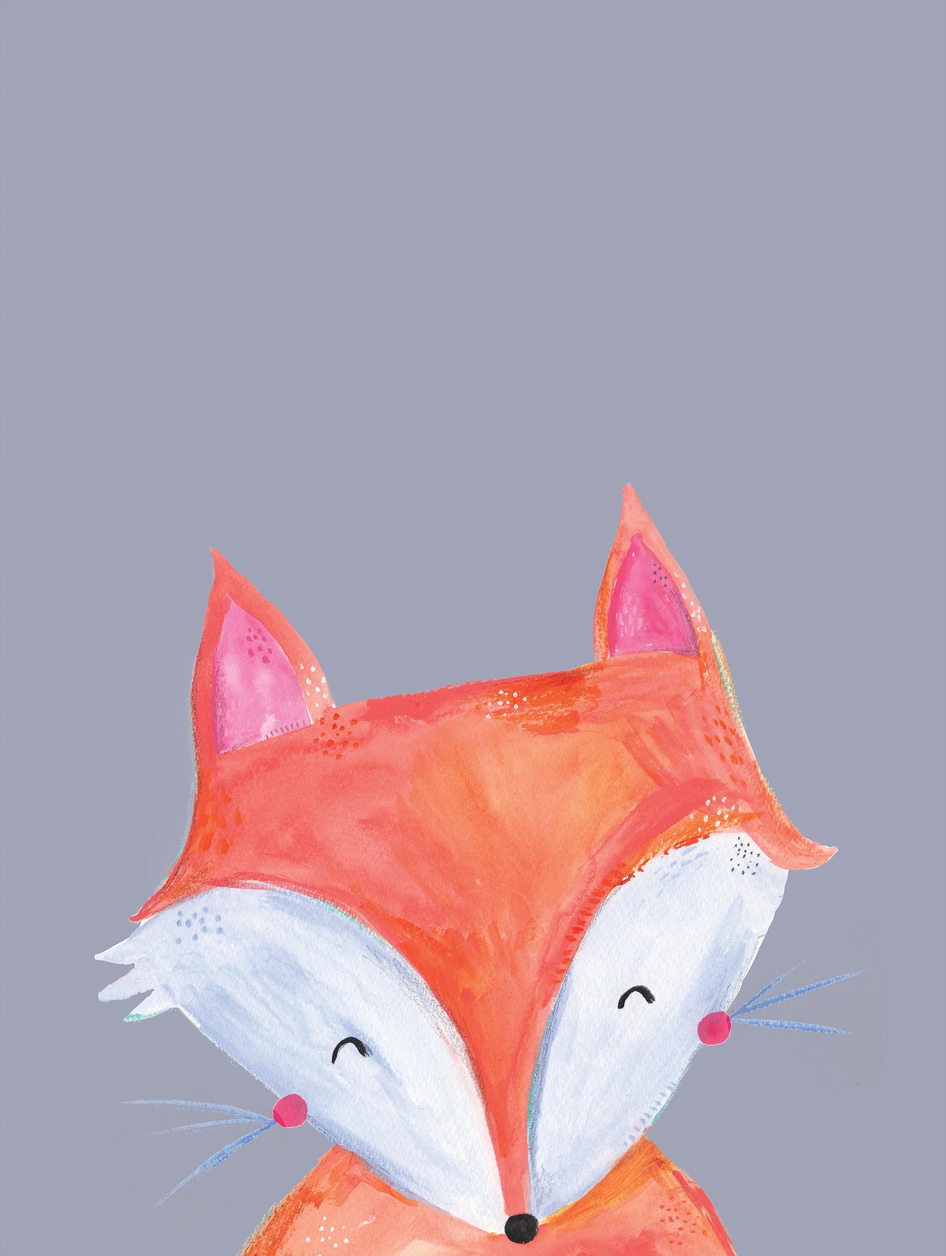 Laura Pantony - Woodland Fox on Grey Poster