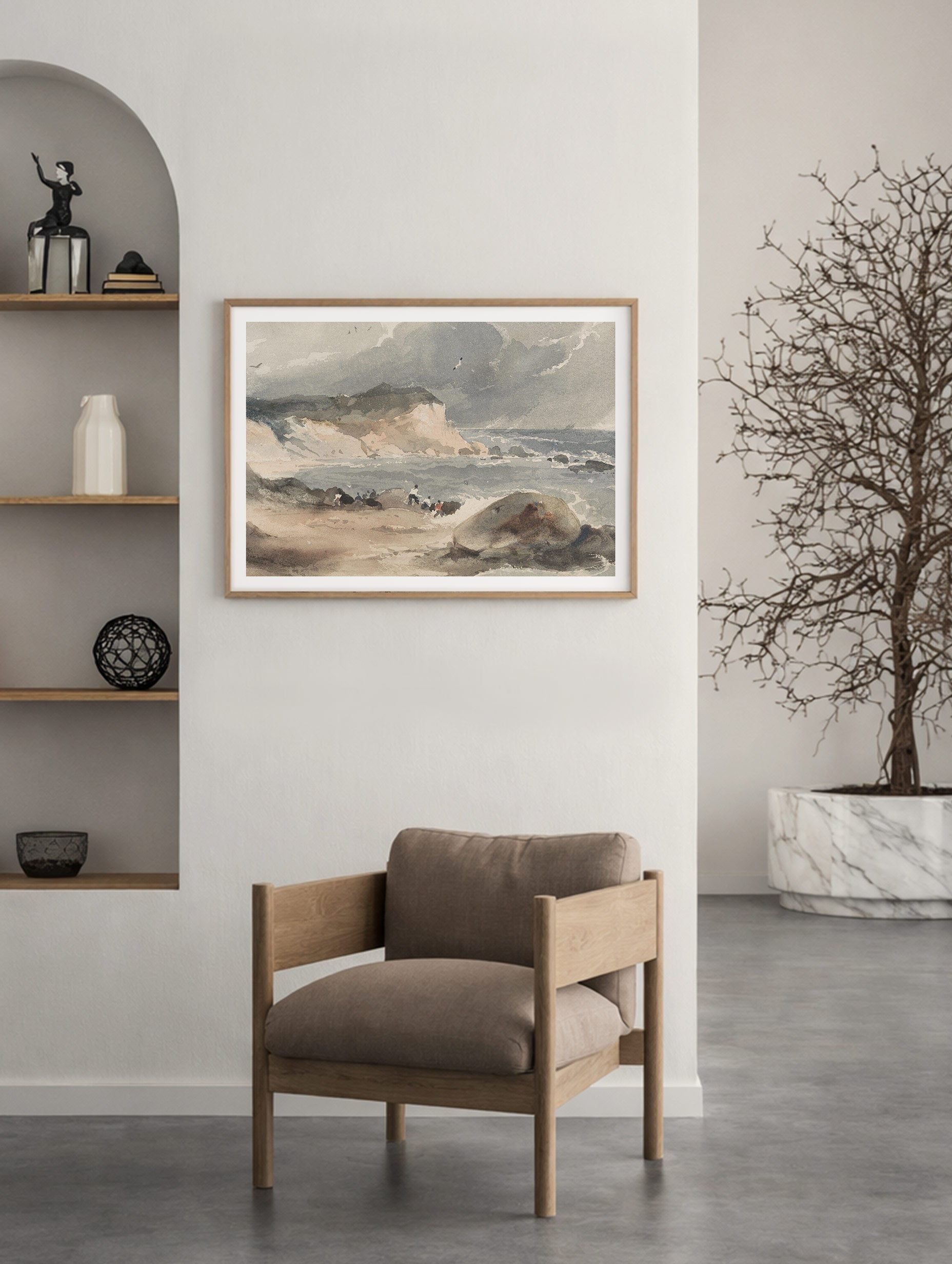 Coast Scene with Figures Robert Brandard Art Print Mockup