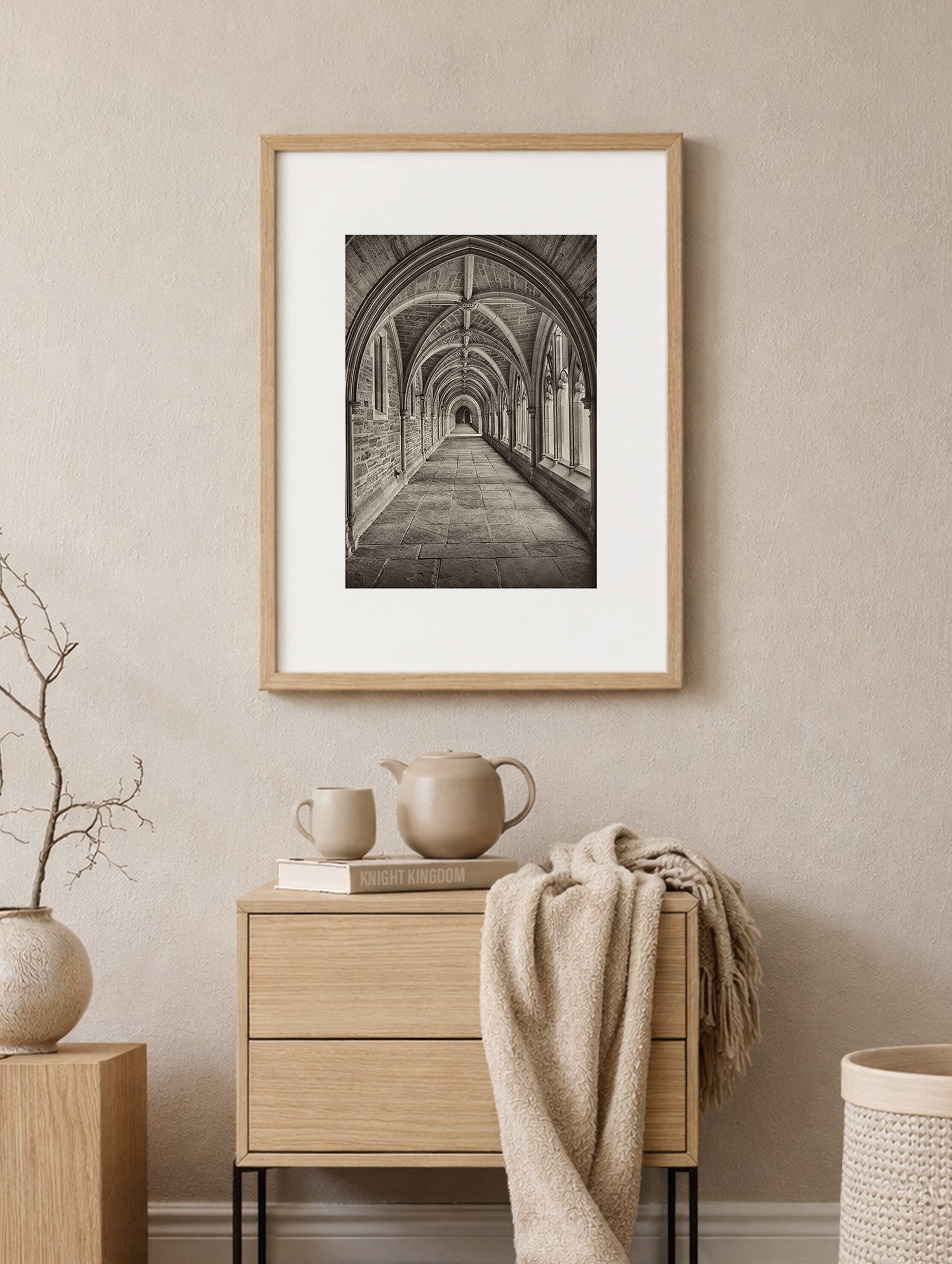 Armfield Stone Arched Hallway Art Print Mockup