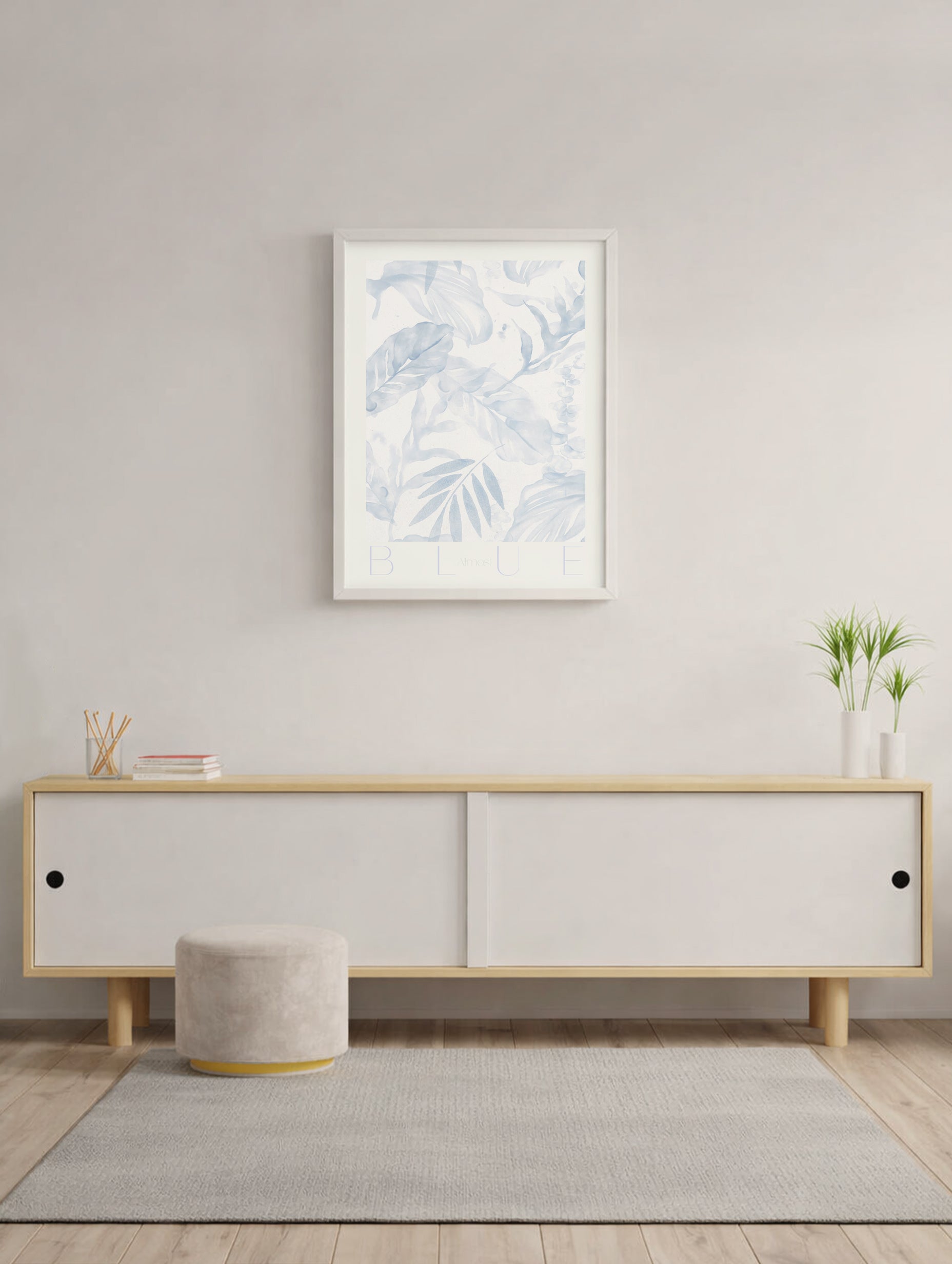 Almost Blue Leaf Art Print