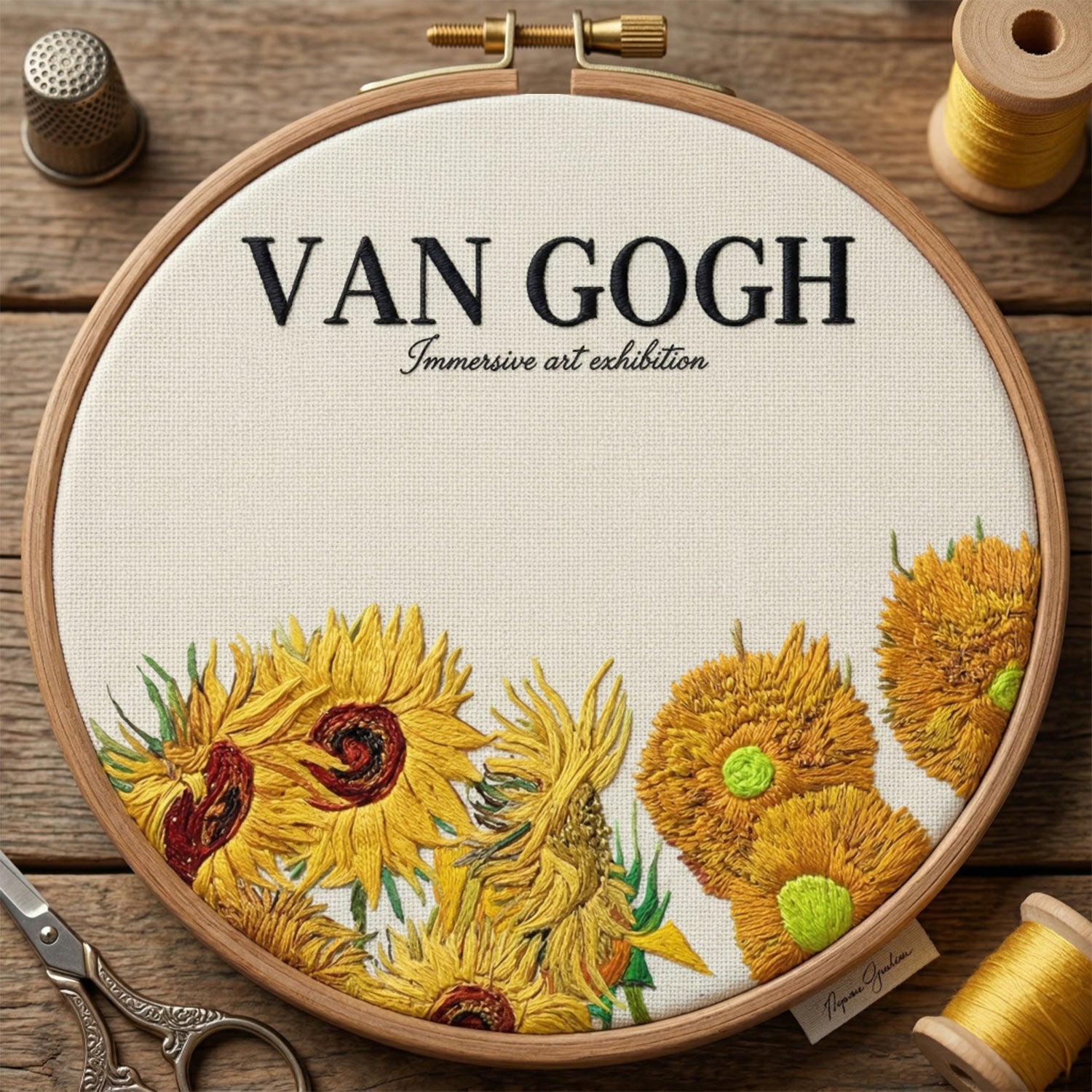 Van Gogh Solsikker Broderidesign