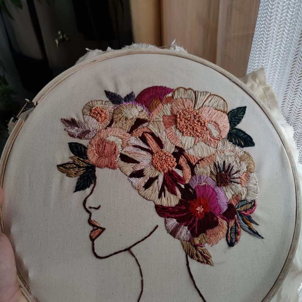 Flowers in Her Hair - Premium Embroidery Design