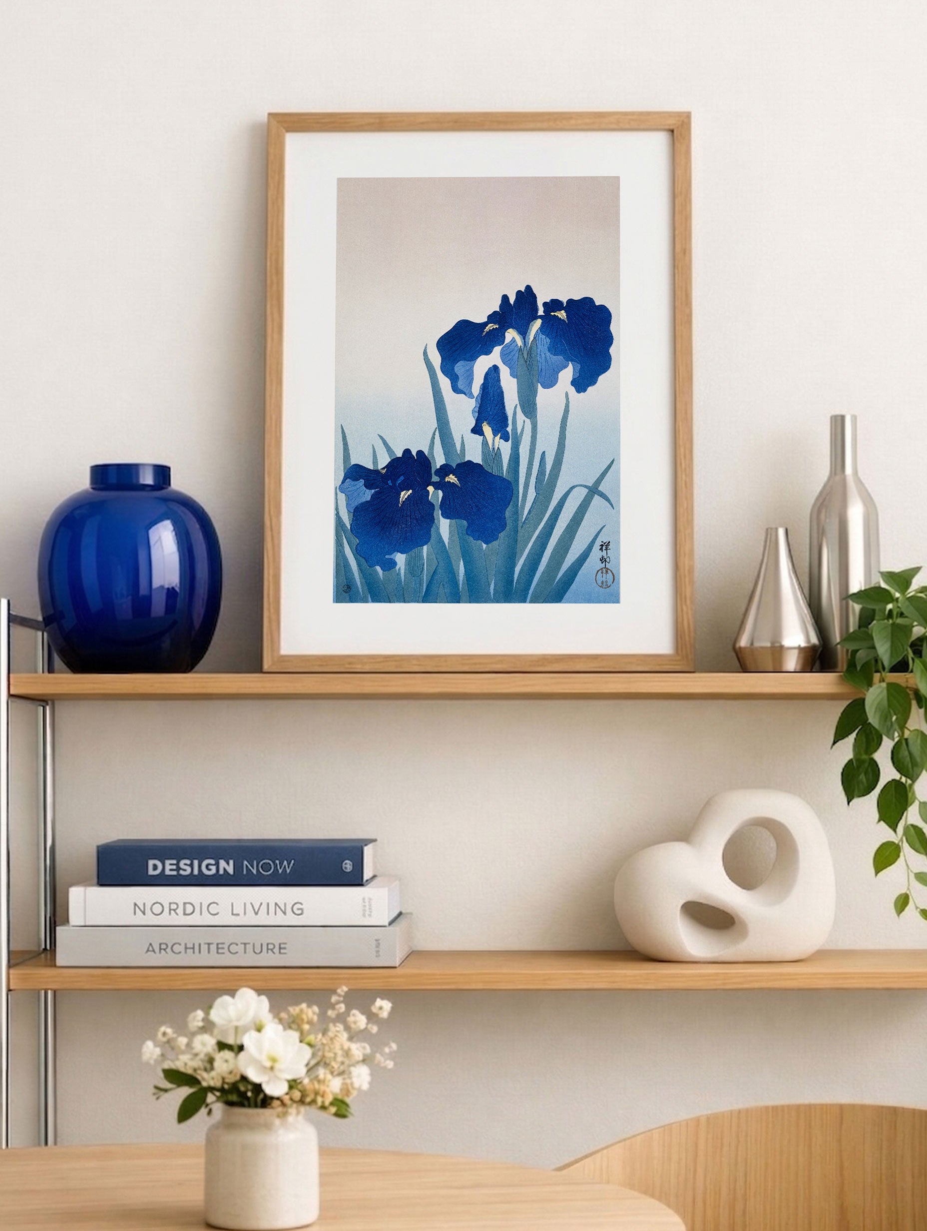 Blue Irises No. 2 - Ohara Koson Mockup