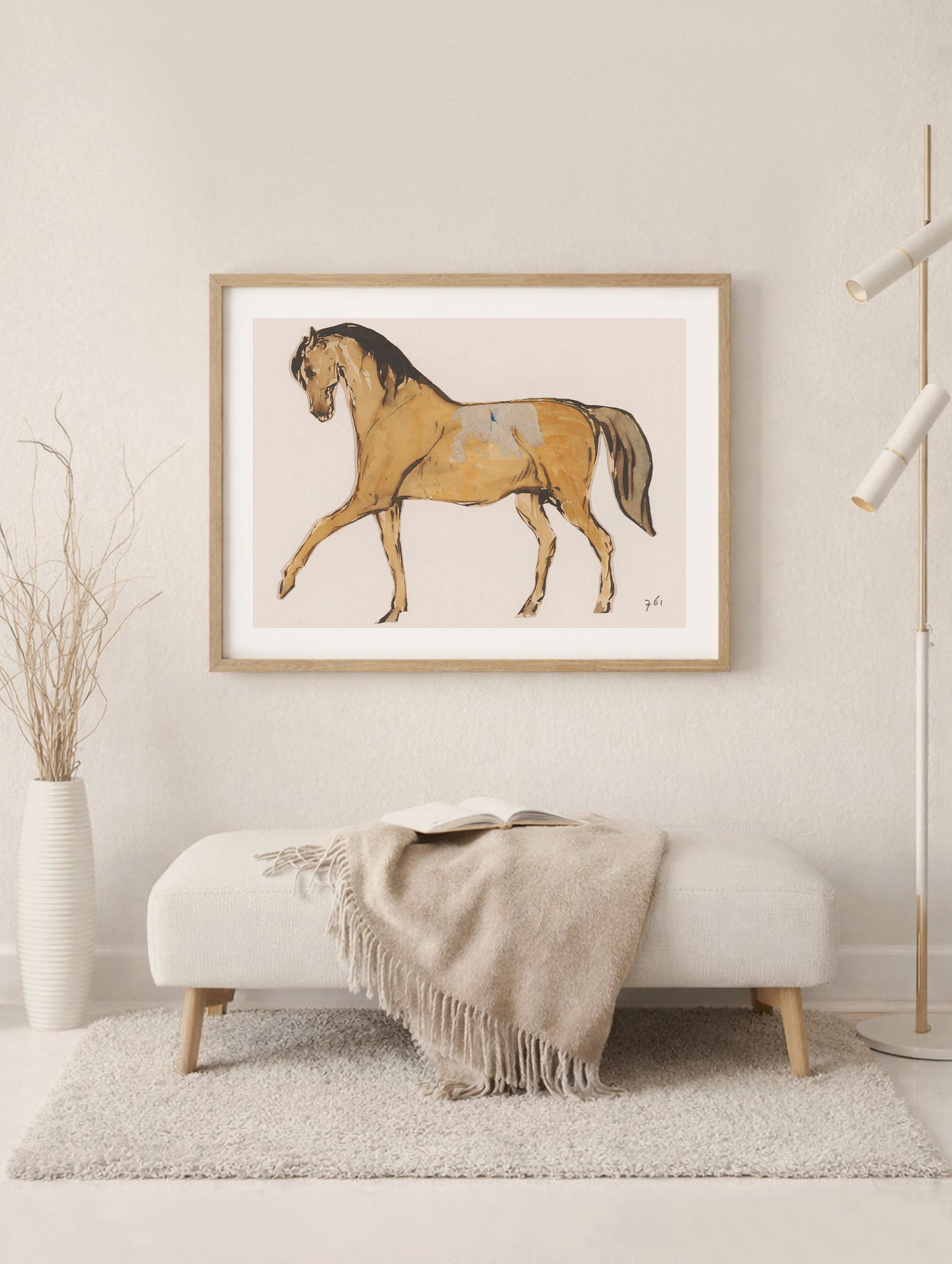 Horse Drawing Johannes Tavenraat Animal Art Print