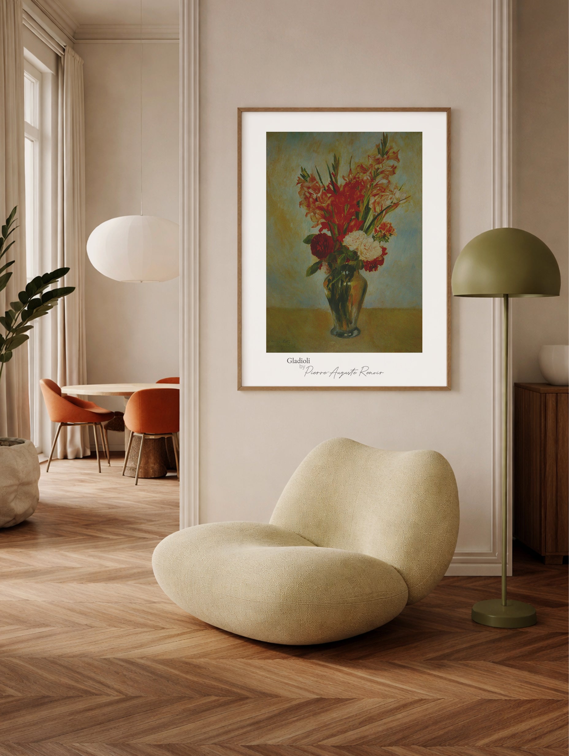 Gladioli Pierre-Auguste Renoir blomsterkunsttrykk