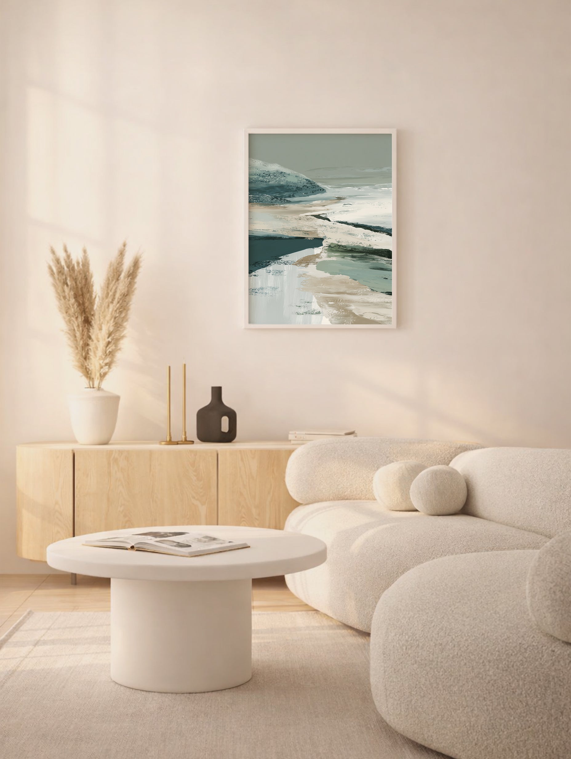 Första huset i en bosättning abstrakt konsttryck