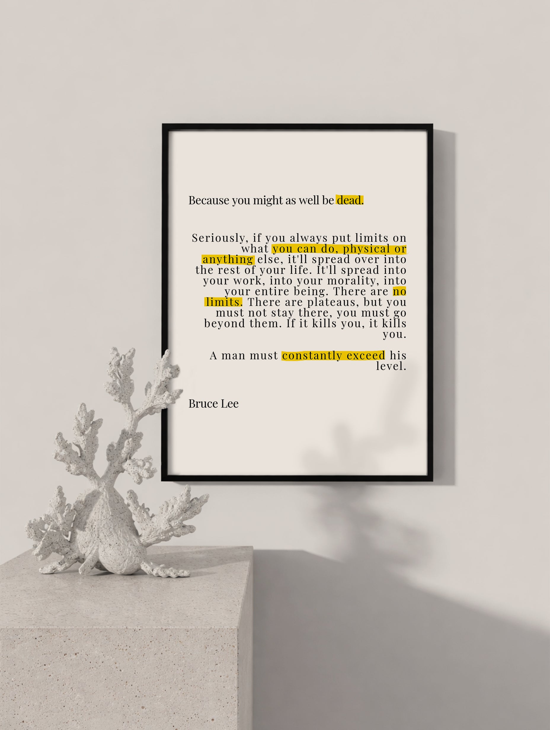 No Limits Bruce Lee Quote Poster