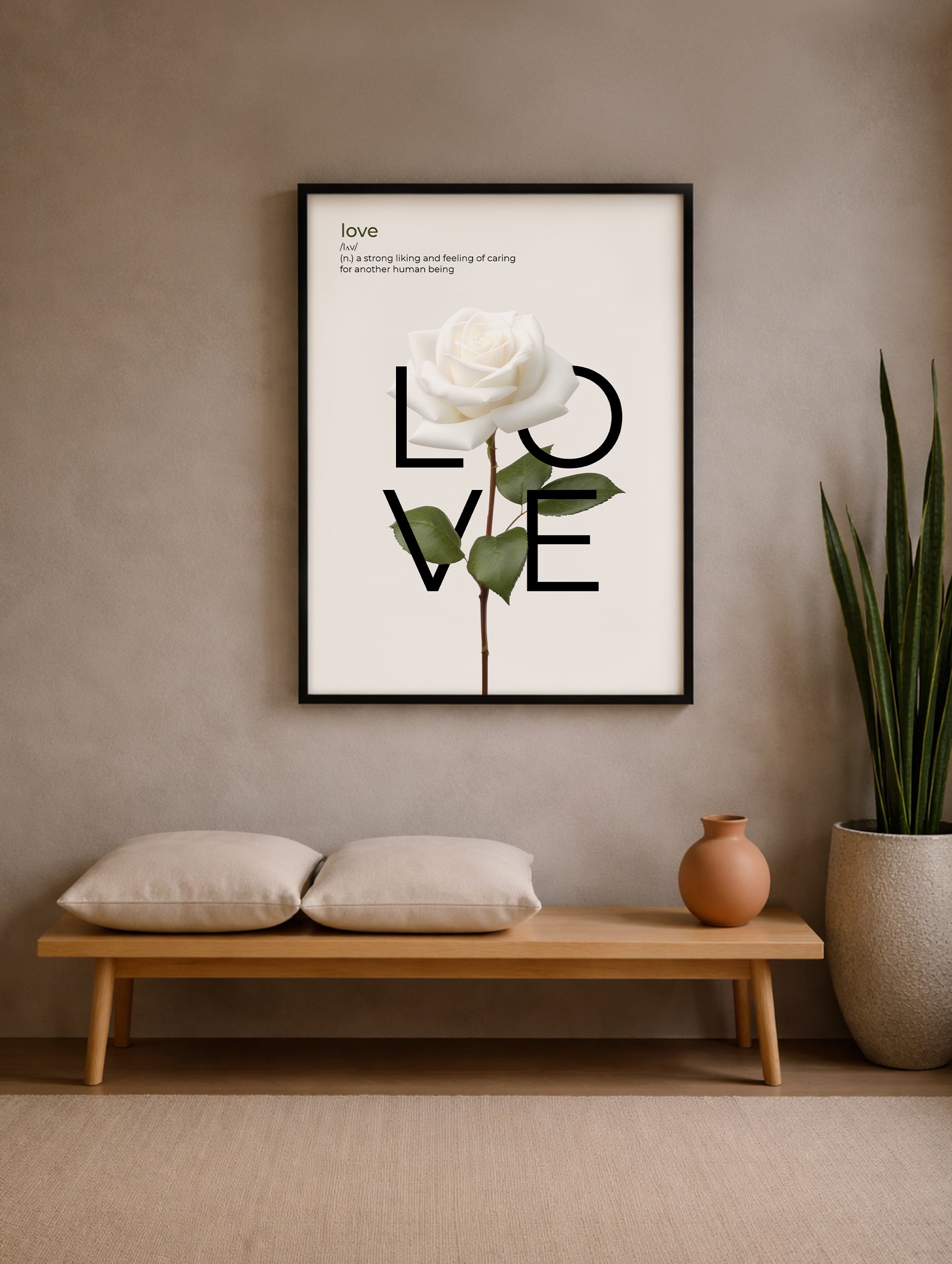 Love Flower Typography Poster