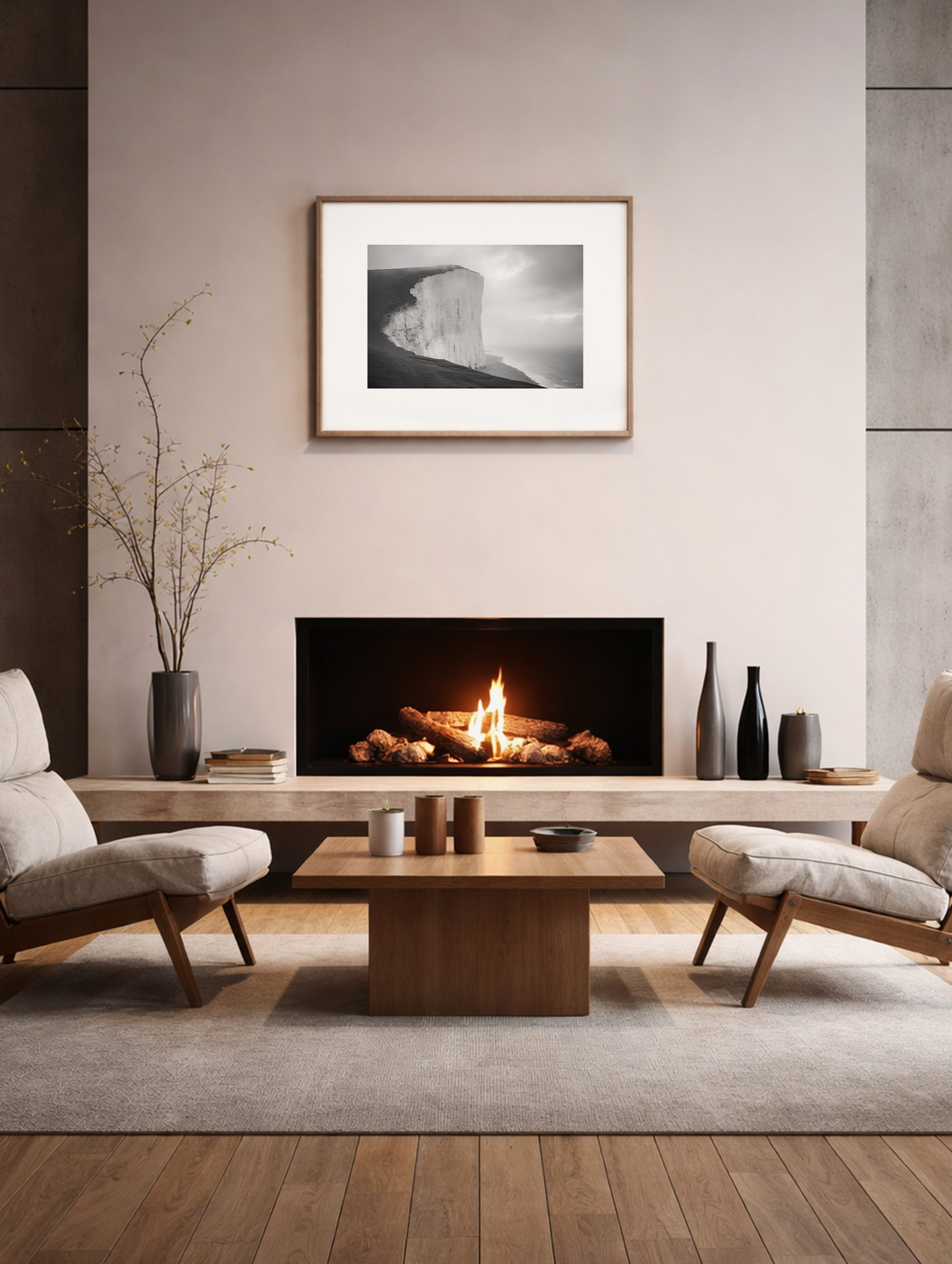 Första huset i en bosättning abstrakt konsttryck