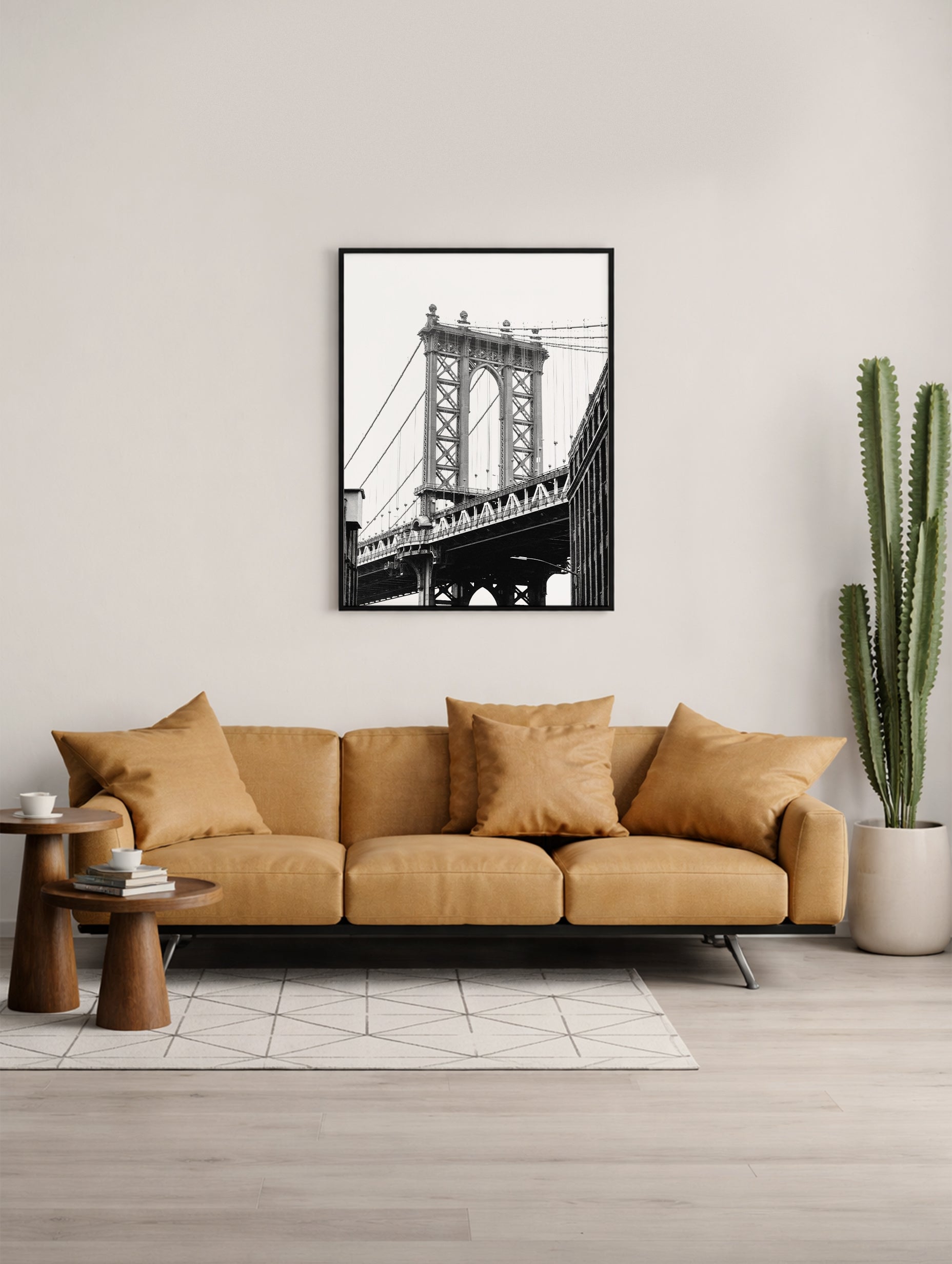 Manhattan Bridge Black and White Poster