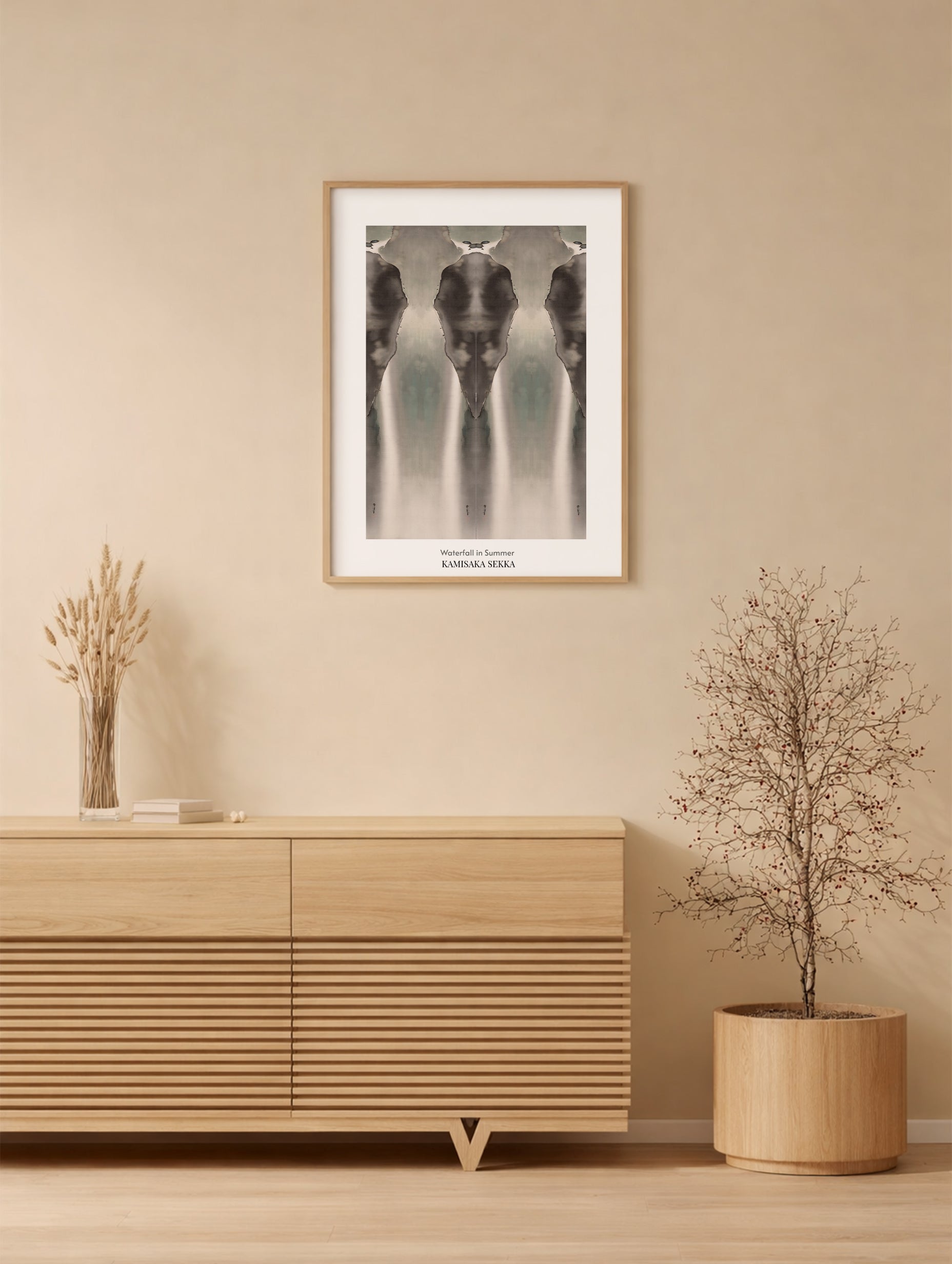 Foss om sommeren Kamisaka Sekka kunsttrykk