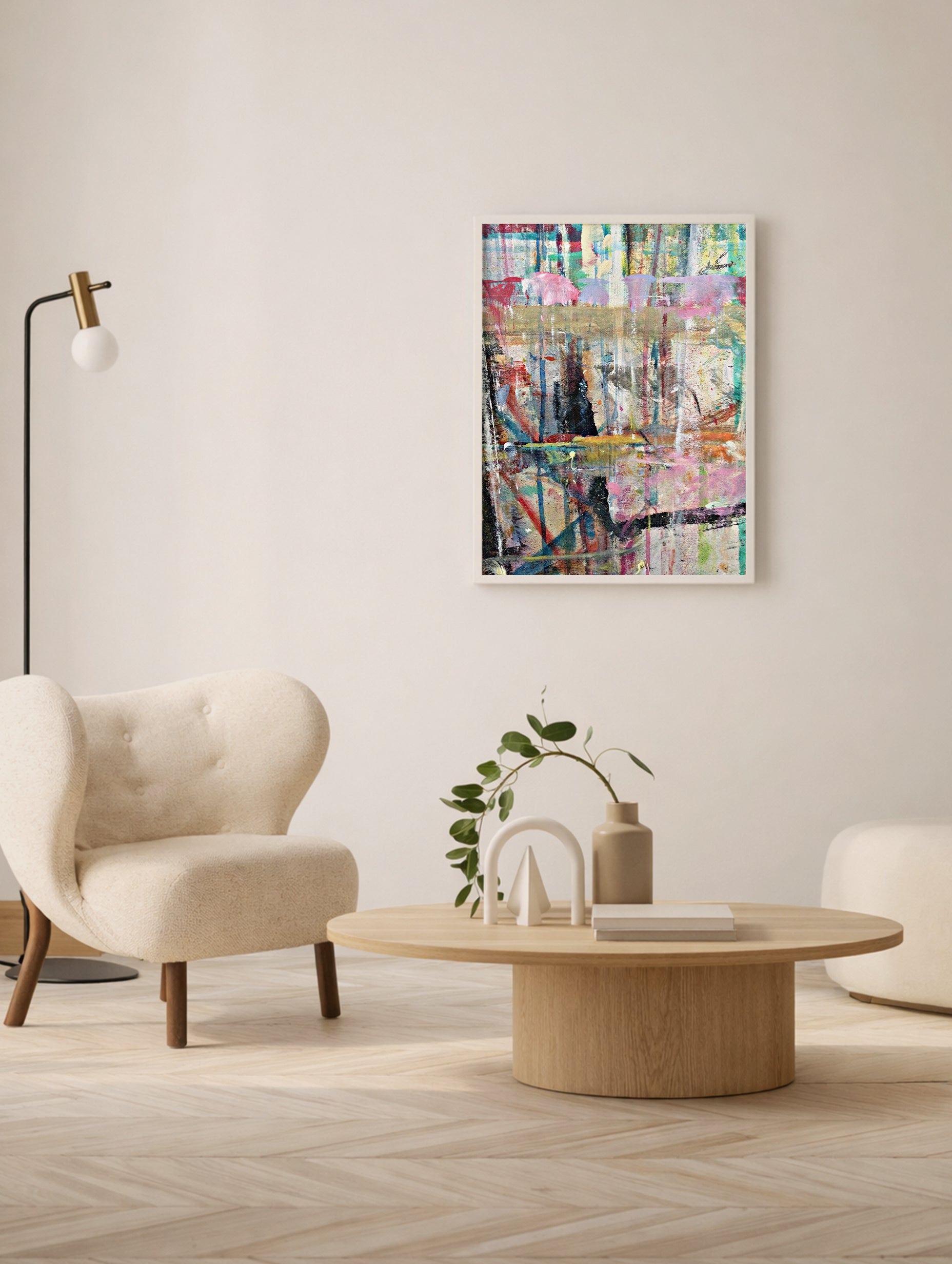 Mixed-Media Painting Abstract Art Print