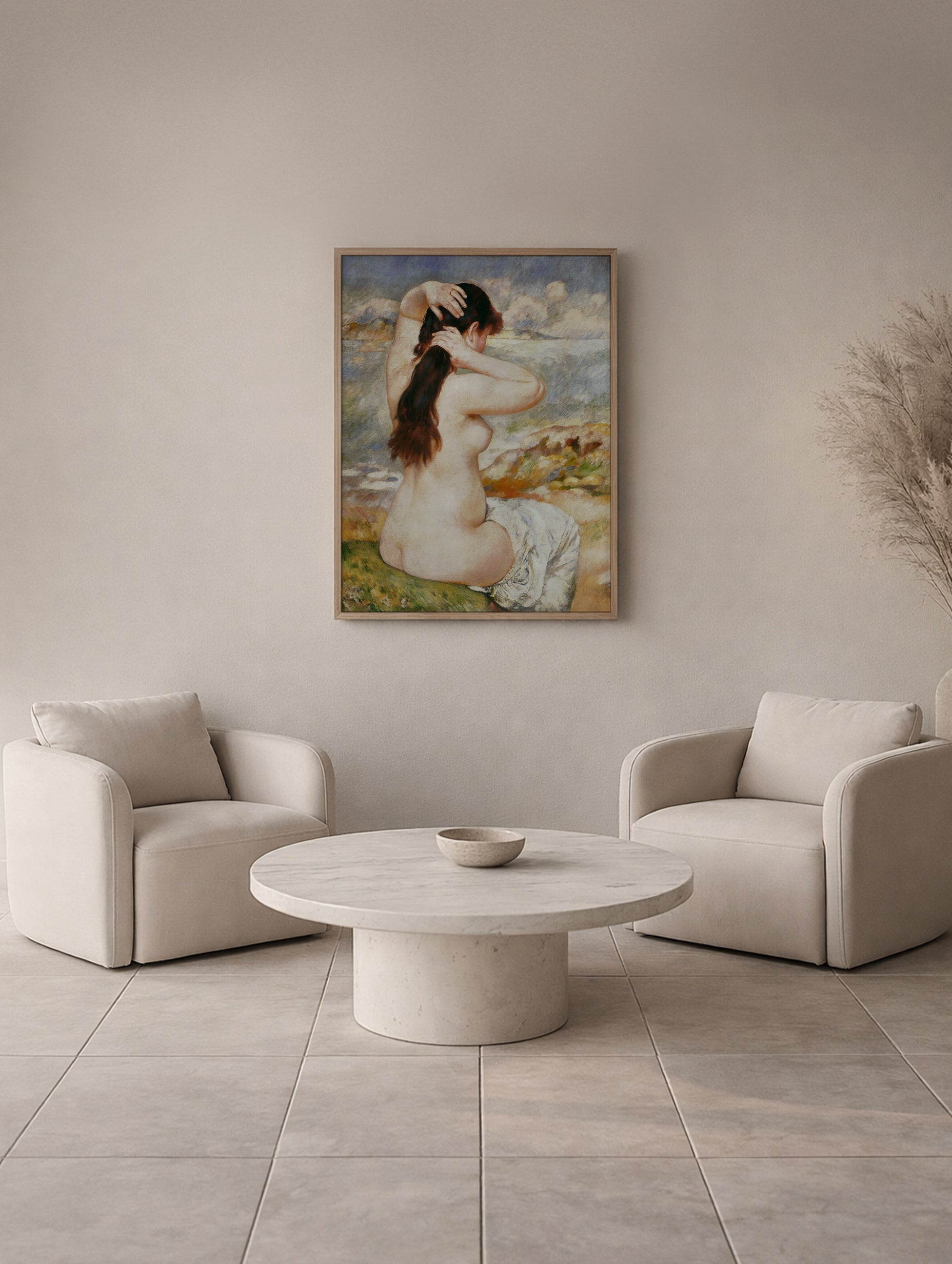 Bather Arranging Her Hair Pierre-Auguste Renoir Art Print