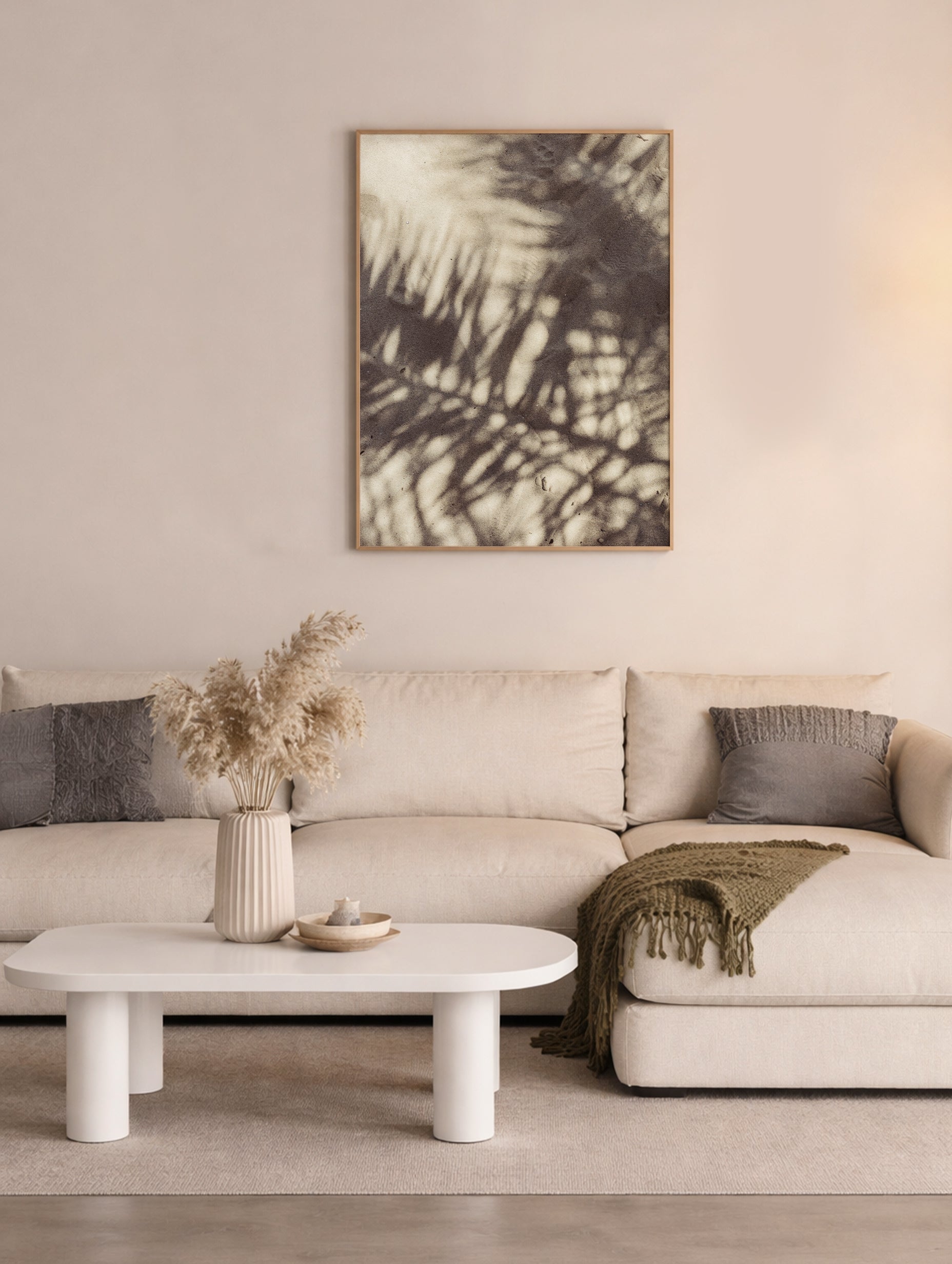 Abstract Palm Leaves Shadows Leaf Art Print