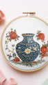 Flower Vase Embroidery Design Mockup