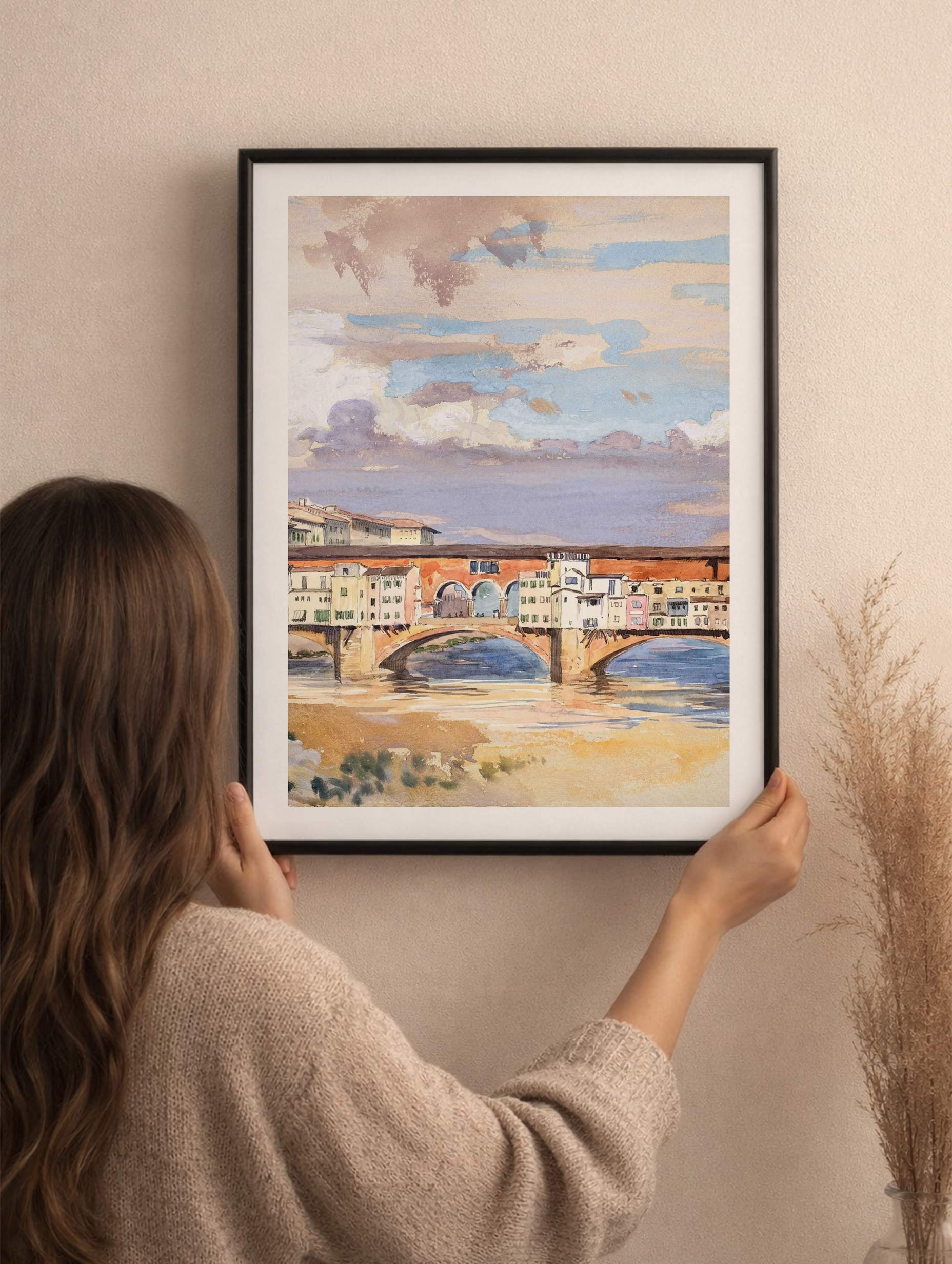 Ponte Vecchio, Florence - George Elbert Burr Art Pint Mockup