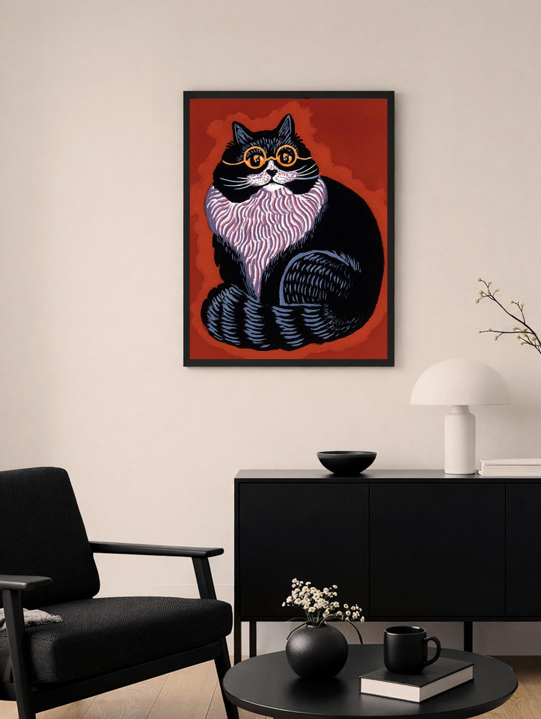 Kattplakat med dristig tekstur