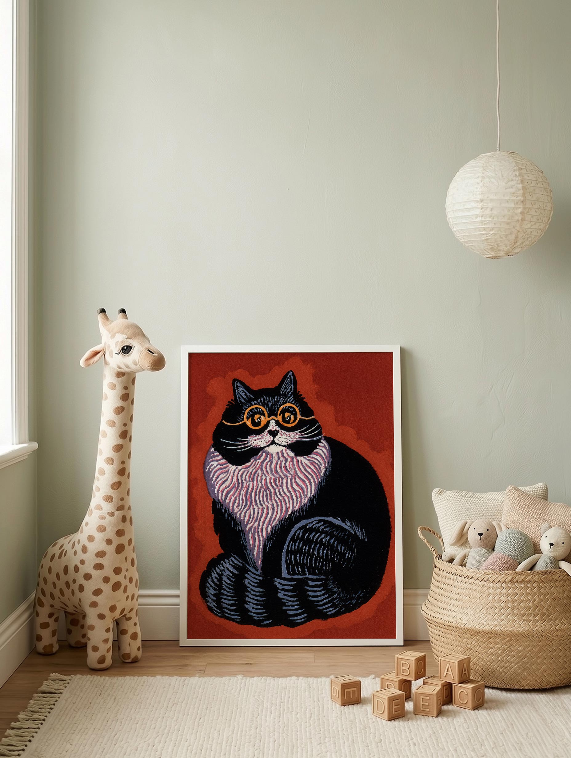 Kattplakat med dristig tekstur
