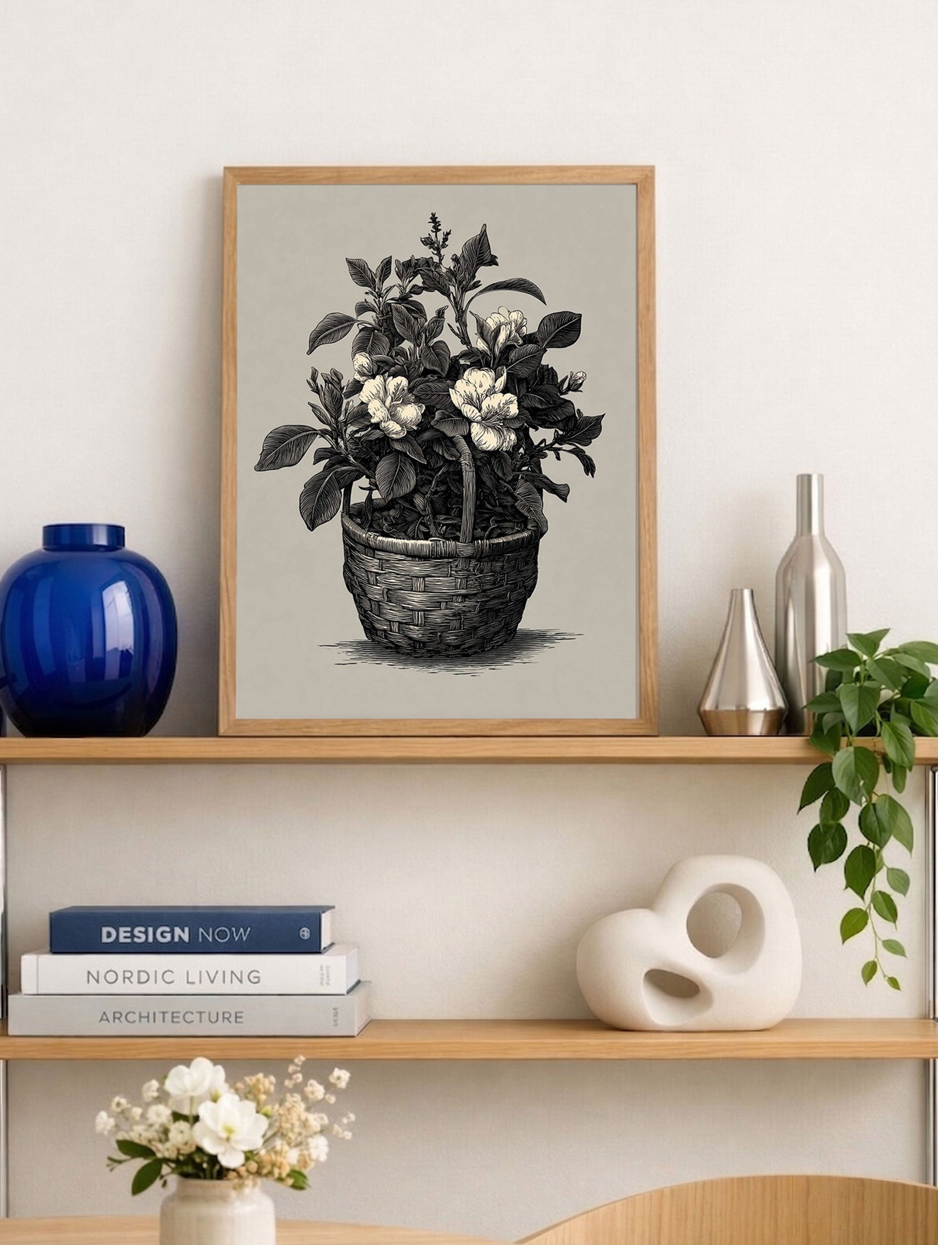 Cape Jasmine Basket Poster