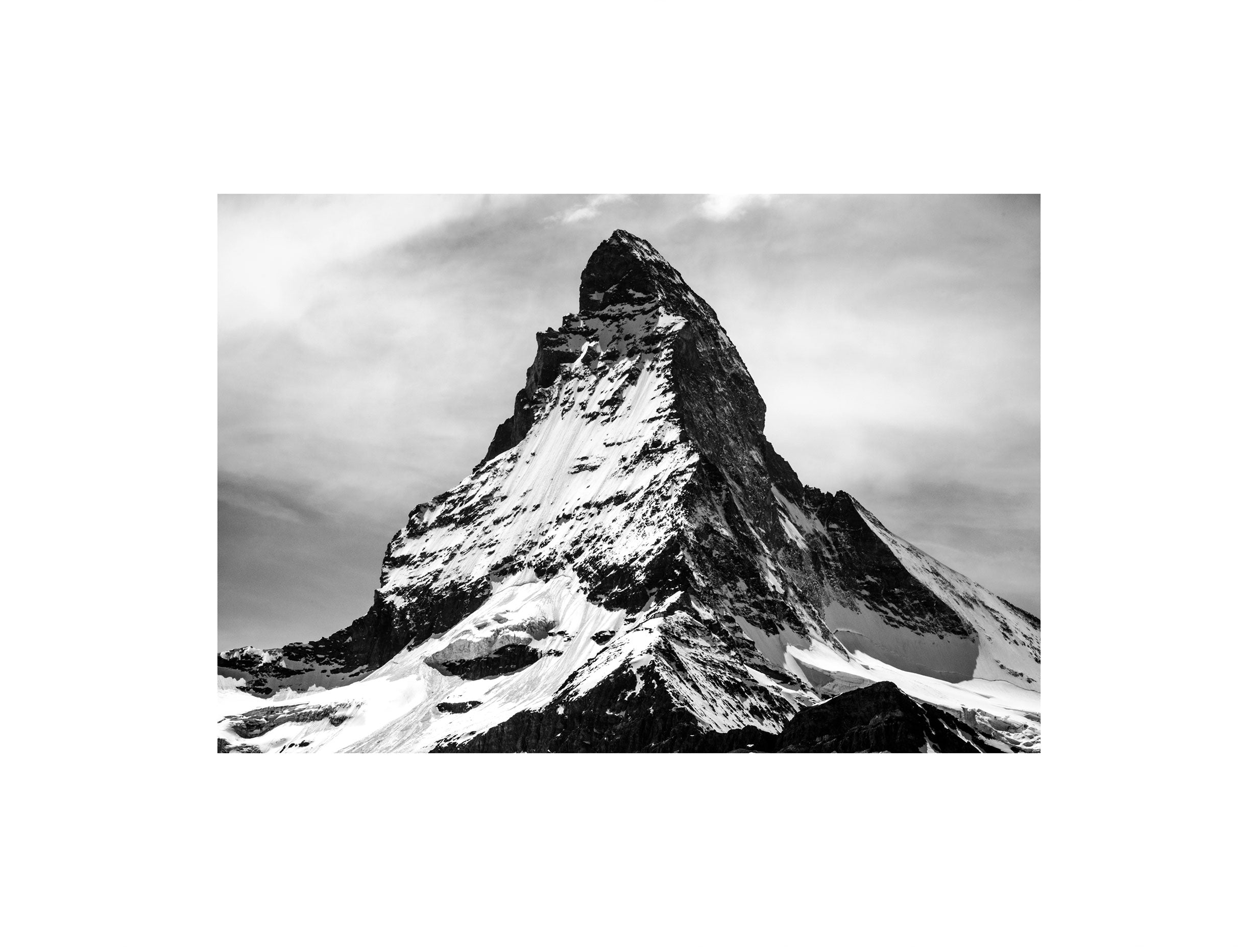 Matterhorn Mountain Black and White Poster